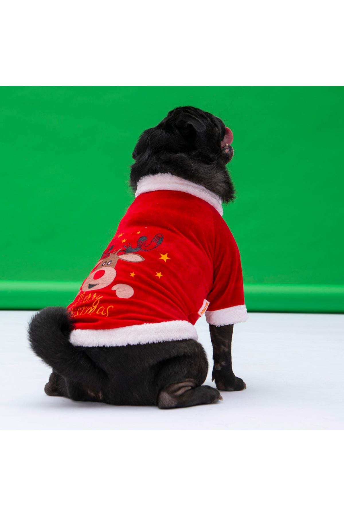 Pawstar Merry Christmas Küçük ve Orta Irk Köpek Sweati Köpek Kıyafeti - M