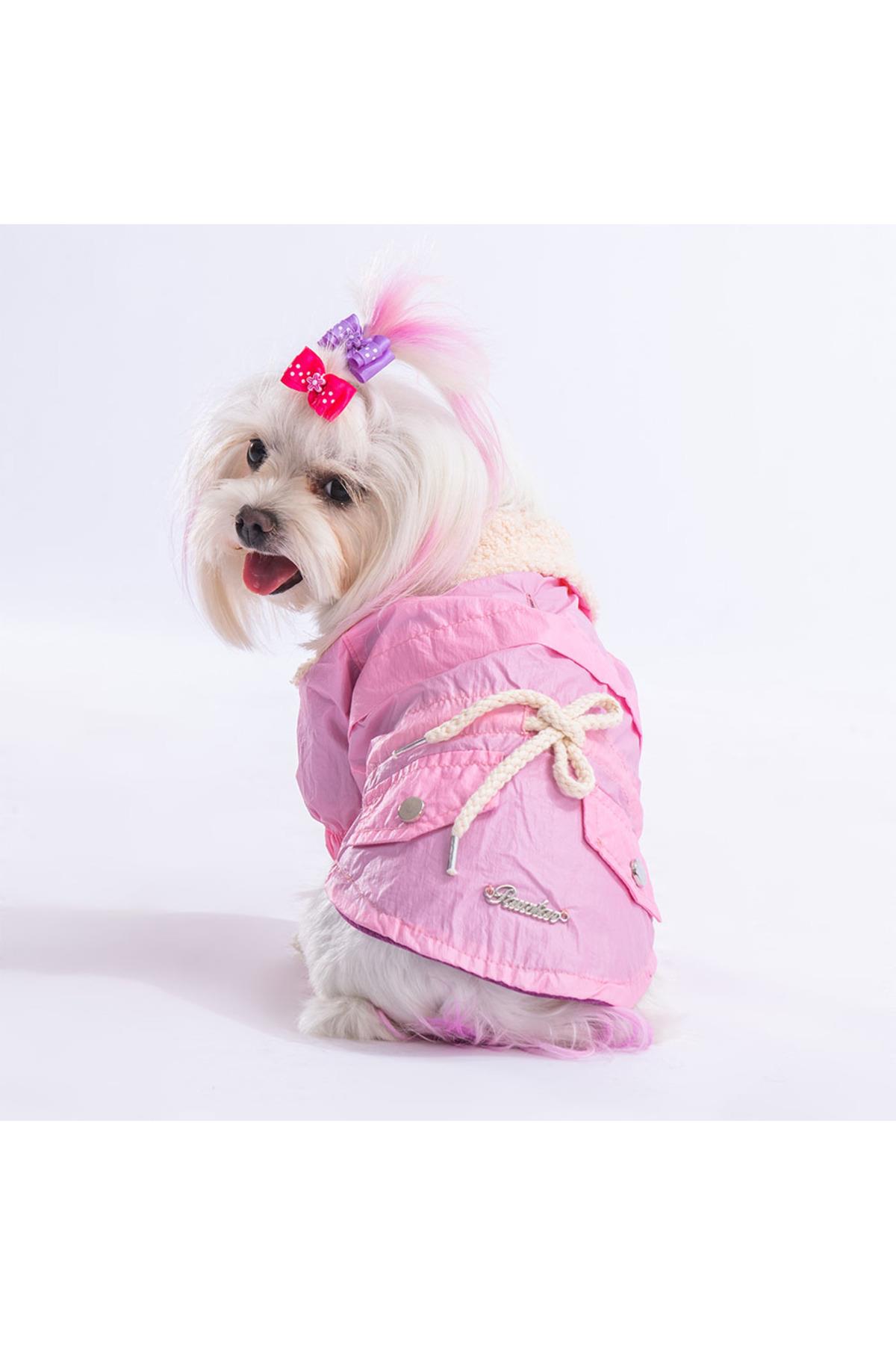Pawstar Pembe Brillante Köpek Montu Köpek Yağmurluk Köpek Kıyafeti Köpek Elbisesi - M
