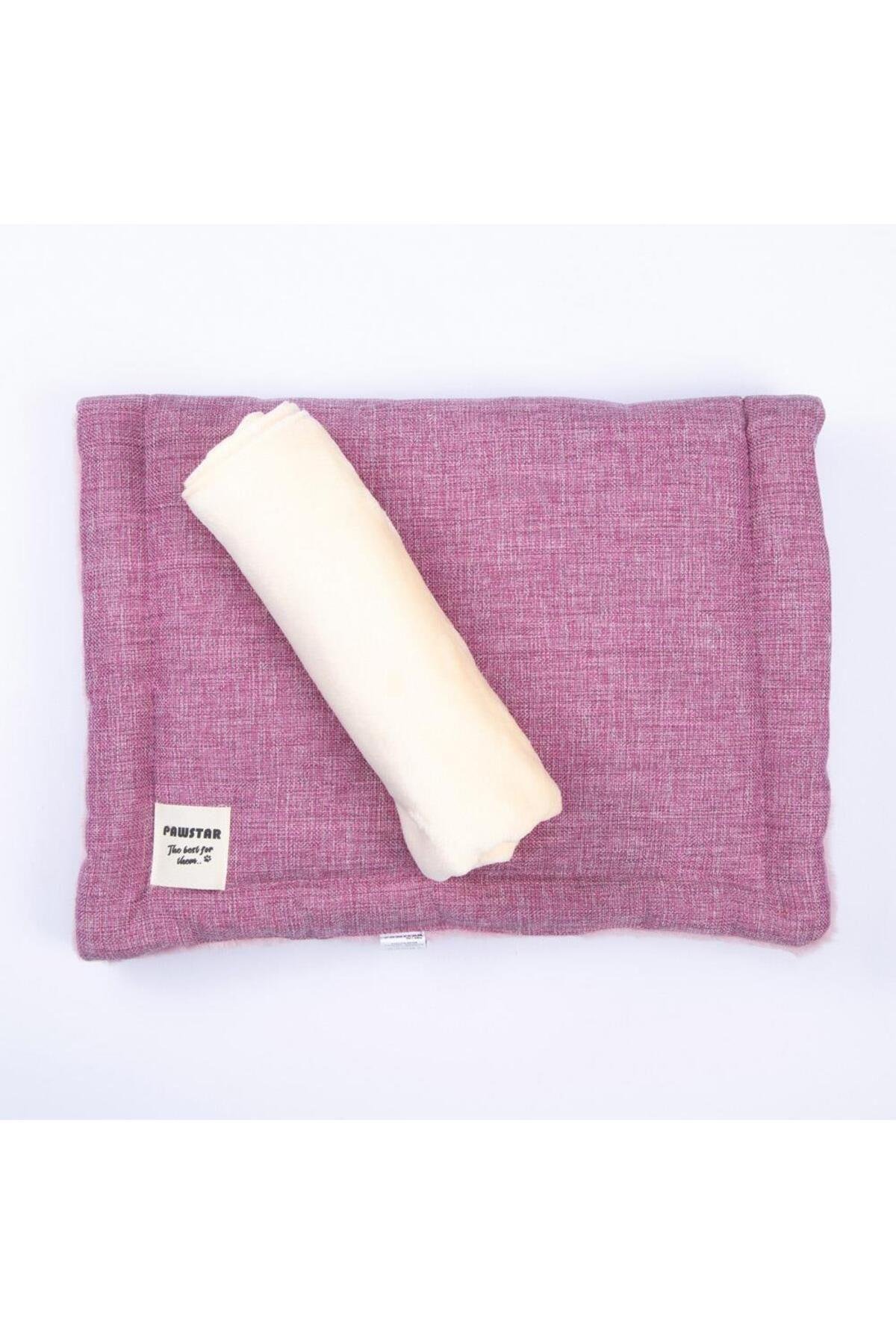 Pawstar Rose Mat ve Battaniye Seti Kedi Köpek Matı Kedi Köpek Battaniyesi 50x70 cm