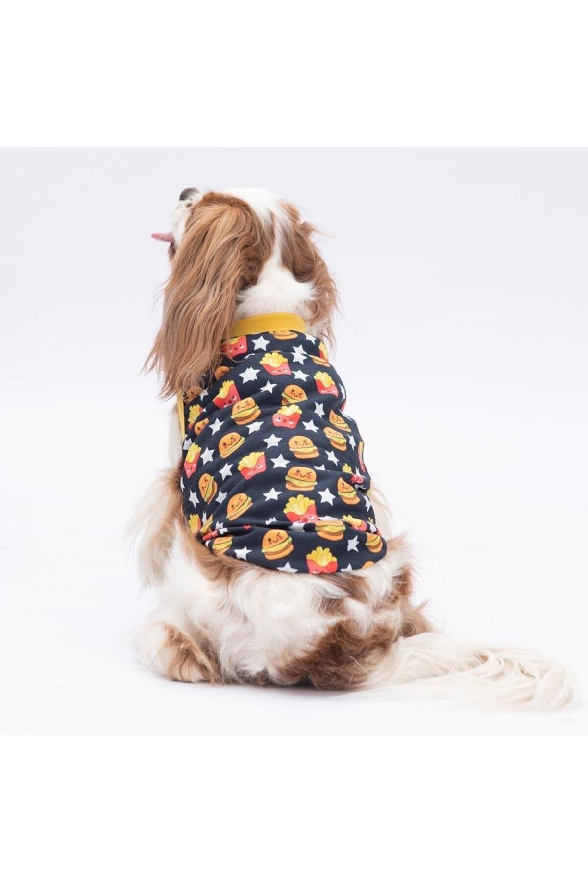 Pawstar Star Hamburger Kedi Köpek Tişörtü - Kedi Köpek Kıyafeti L