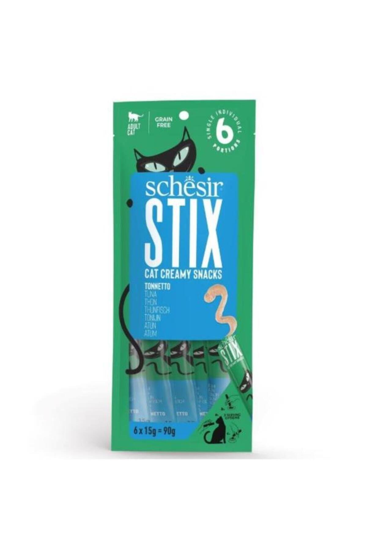 Schesir Cat Stick Ton Balıklı Sıvı Kedi Ödül Maması 6 Adet 15 gr