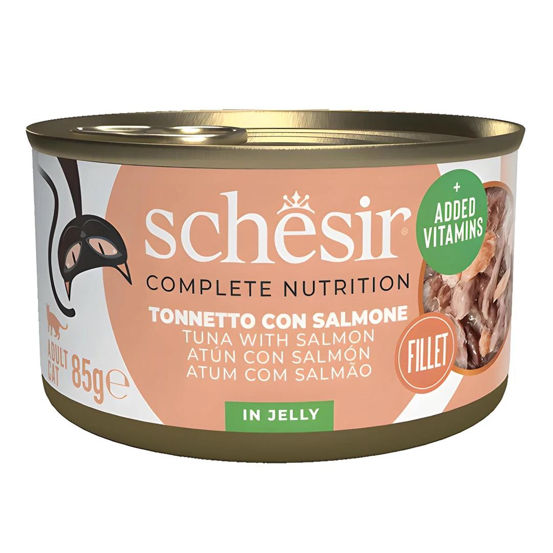 Schesir Jöle İçinde Ton Balıklı ve Somonlu Kedi Konserve Maması 85gr
