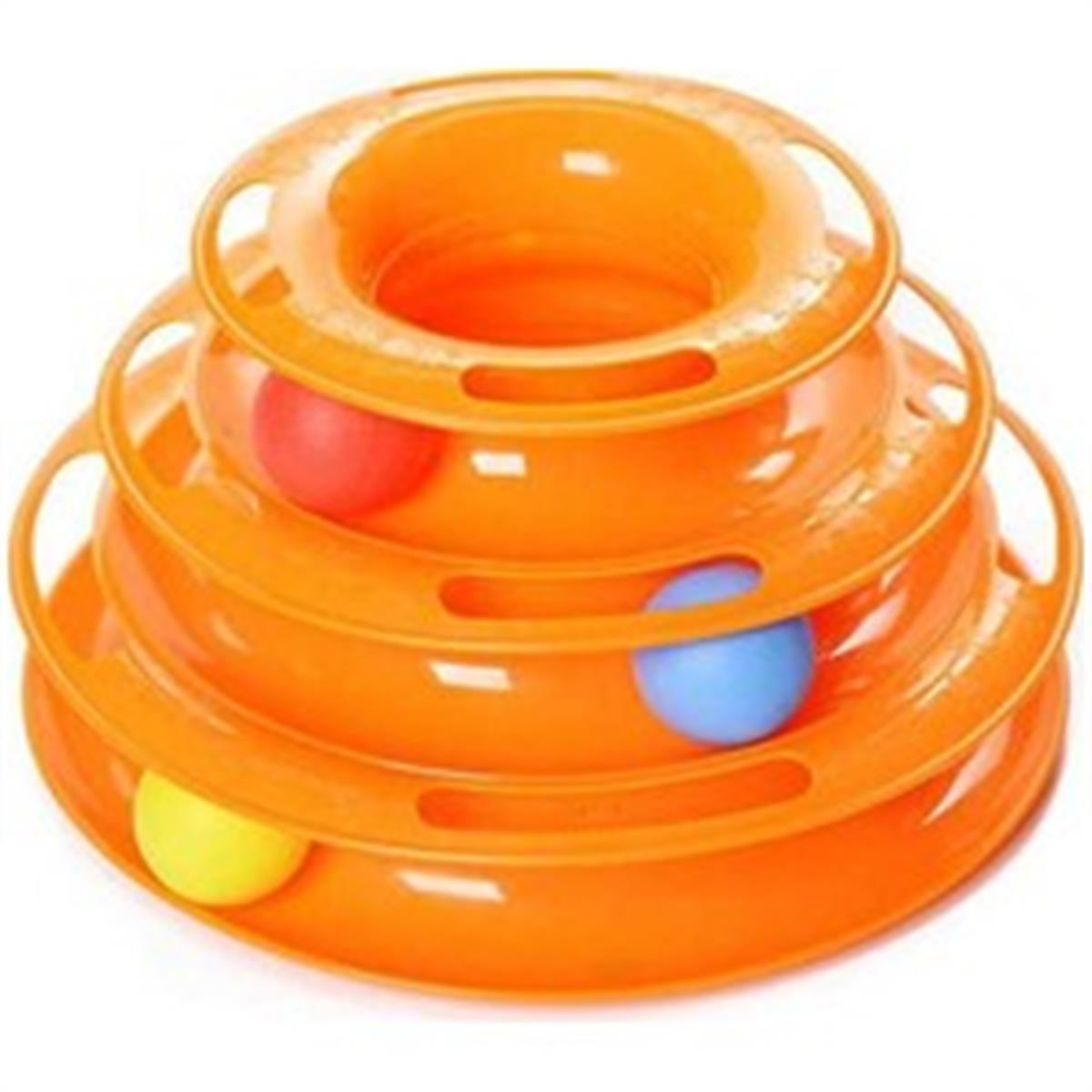 Tower of Tracks Toplu Yuvarlak Kedi Oyuncağı 24 x 13 Cm