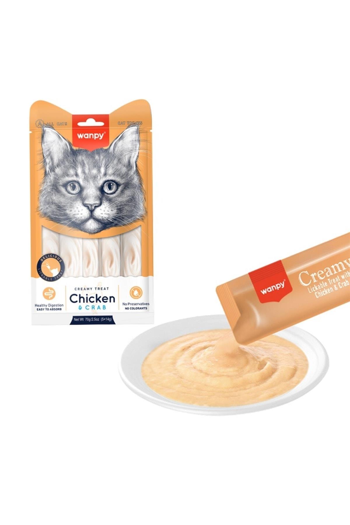 Wanpy Kedi Krema/sıvı Ödül Yengec & Tavuk 5x14 gr