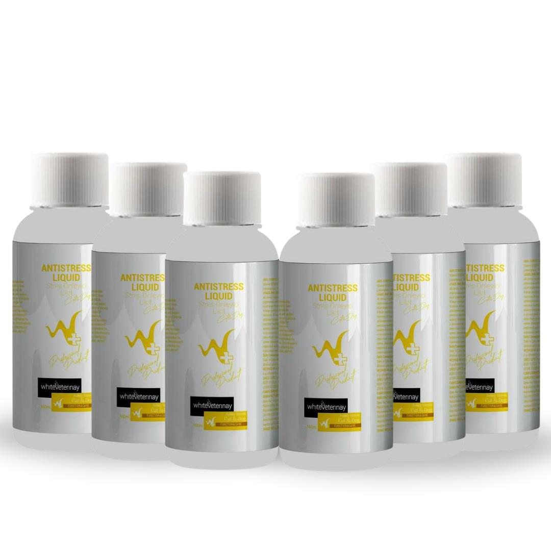 WhiteVeterinay Antistress Liquid Cat&Dog 100 ML Kedi ve Köpekler için Stres Önleyici 6'lı