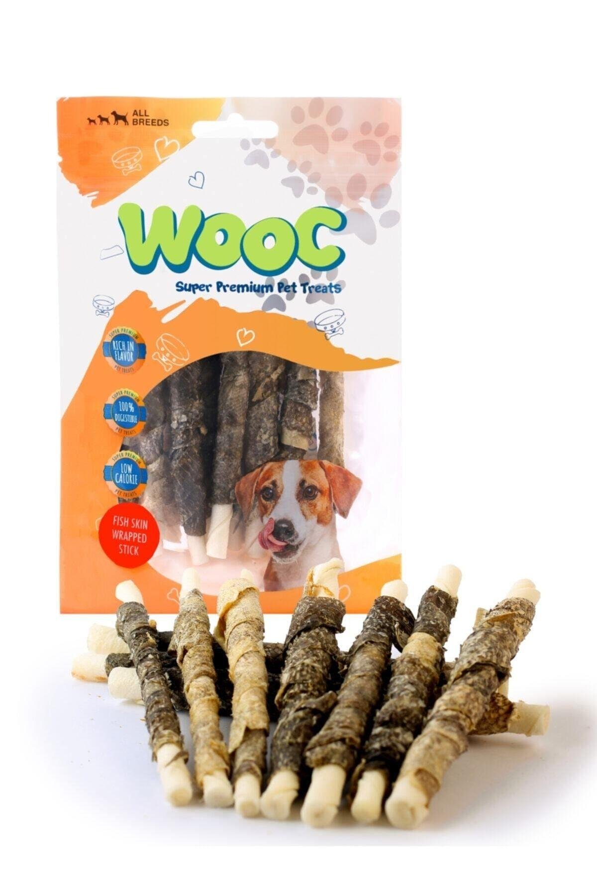 wooc Dog Balık Derisi Sargılı Sütlü Stick Köpek Ödül Maması