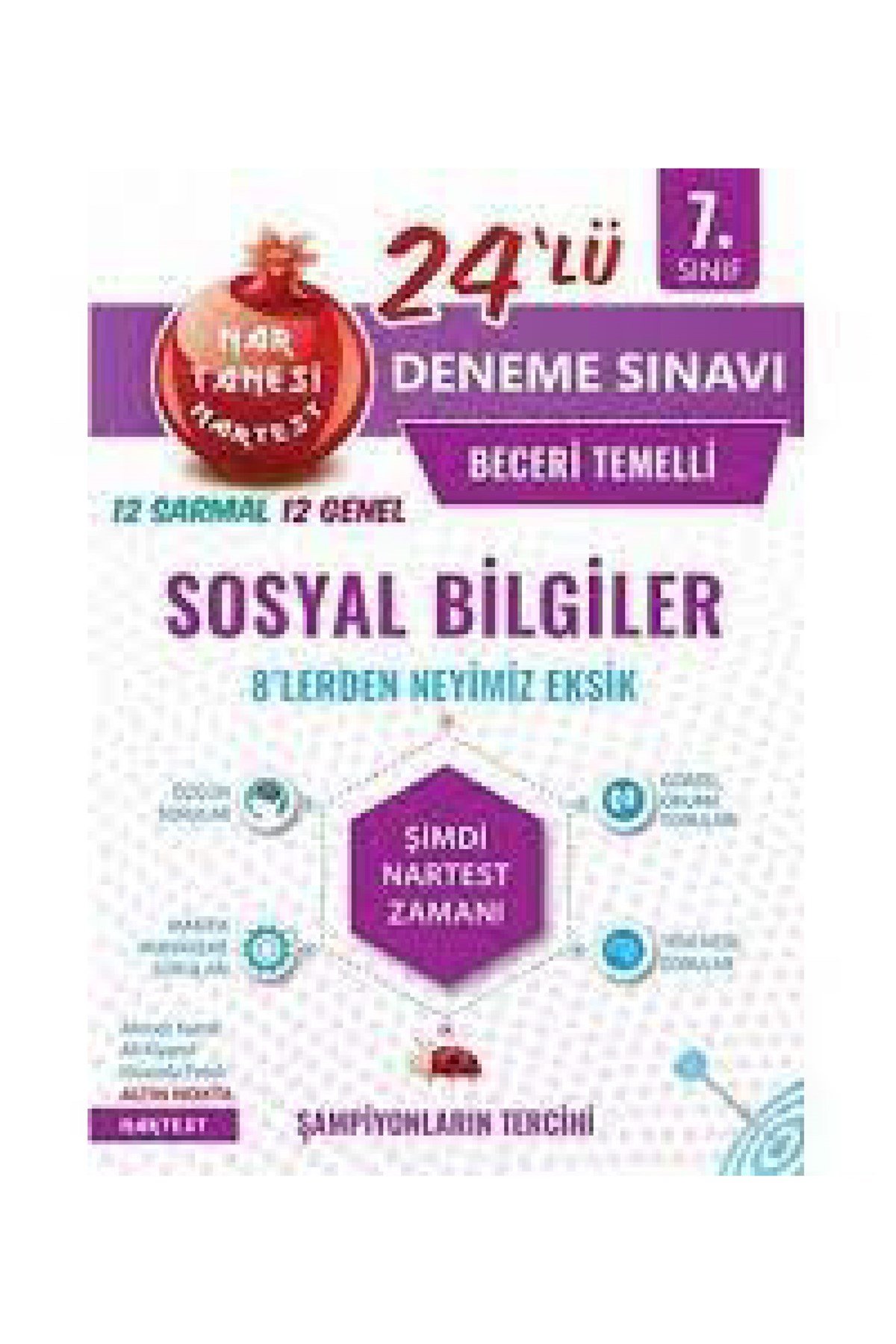 Nartest Yayınları 7.Sınıf Mavi Sosyal Bilgiler 24 Deneme Sınavı