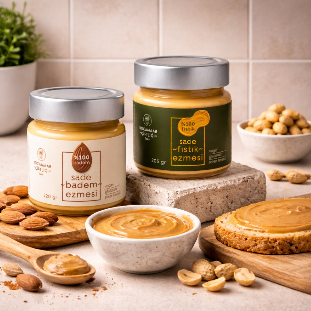 Kocamaar %100 Badem & Fıstık Ezmesi 2’li Set