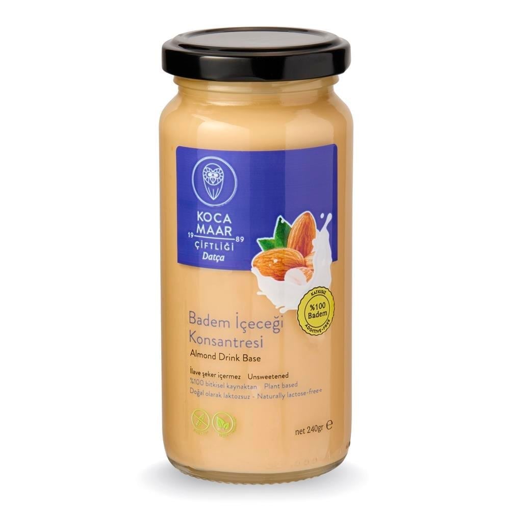 %100 Badem İçeceği Konsantresi Şeker İlavesiz Vegan 240 g
