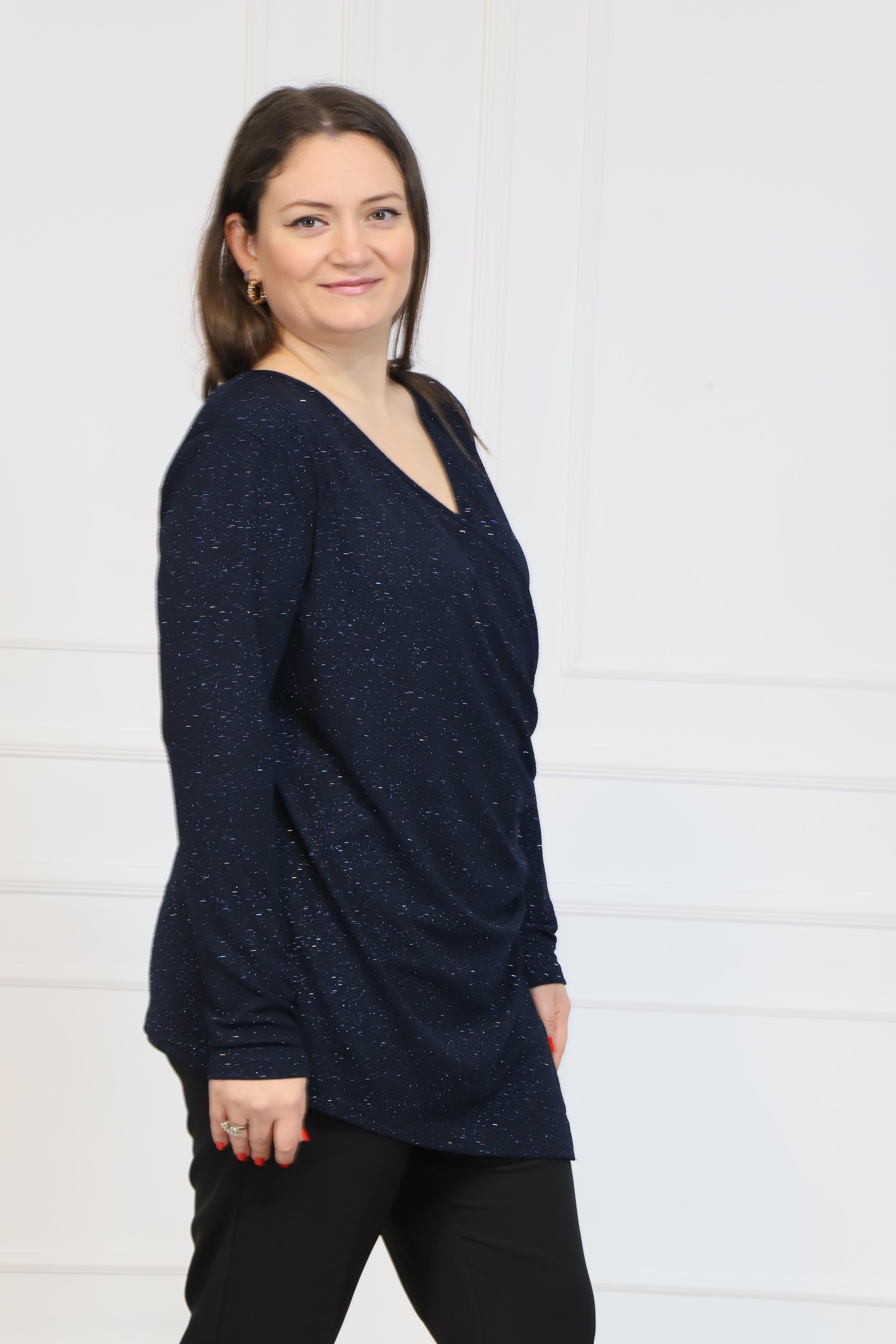 Bedrinxxl, Bluz, Büyük Beden Nilüfer Bluz Lacivert