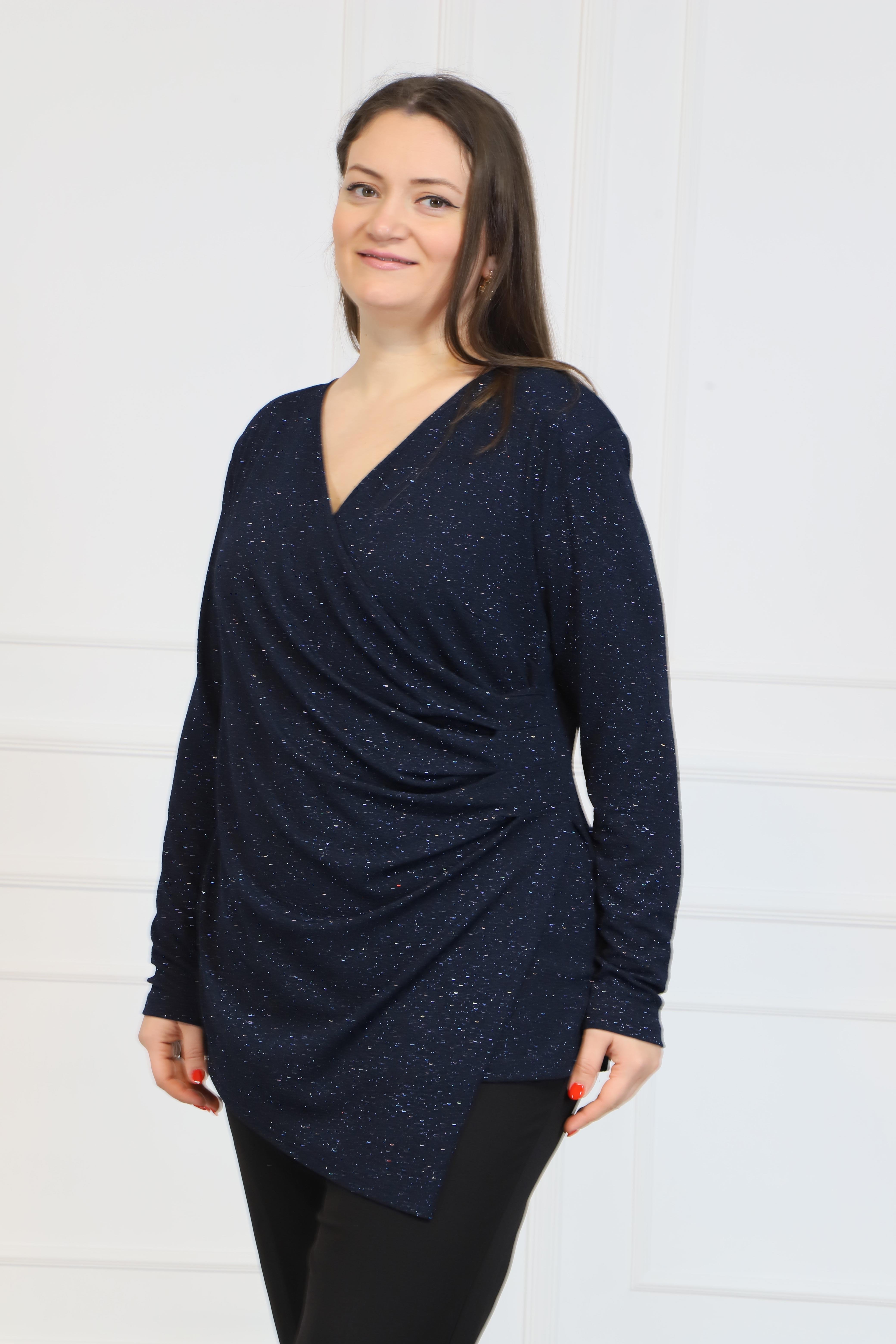 Bedrinxxl, Bluz, Büyük Beden Nilüfer Bluz Lacivert