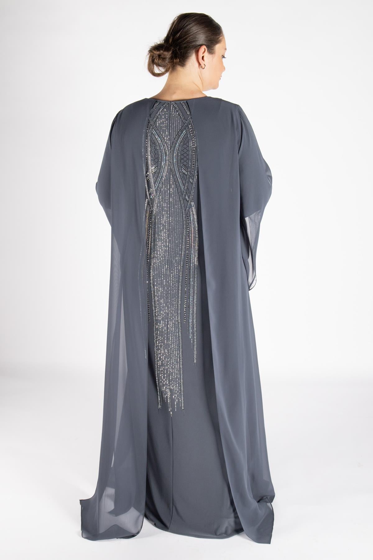 Bedrinxxl, Elbise, Abaya Elbise Gri
