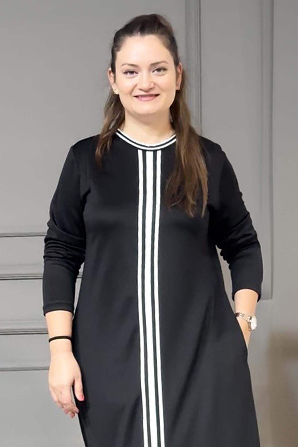 Bedrinxxl, Elbise, Büyük Beden Şeritli Elbise 