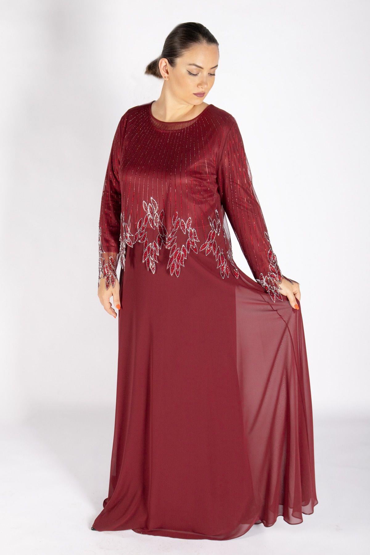 Bedrinxxl, Elbise, Eliza Abiye Bordo