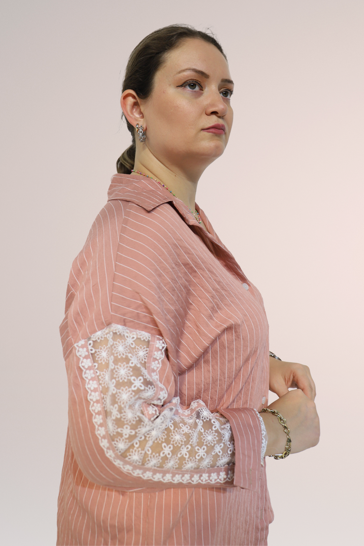 Bedrinxxl, Gömlek, Büyük Beden Meneviş Gömlek Pembe 