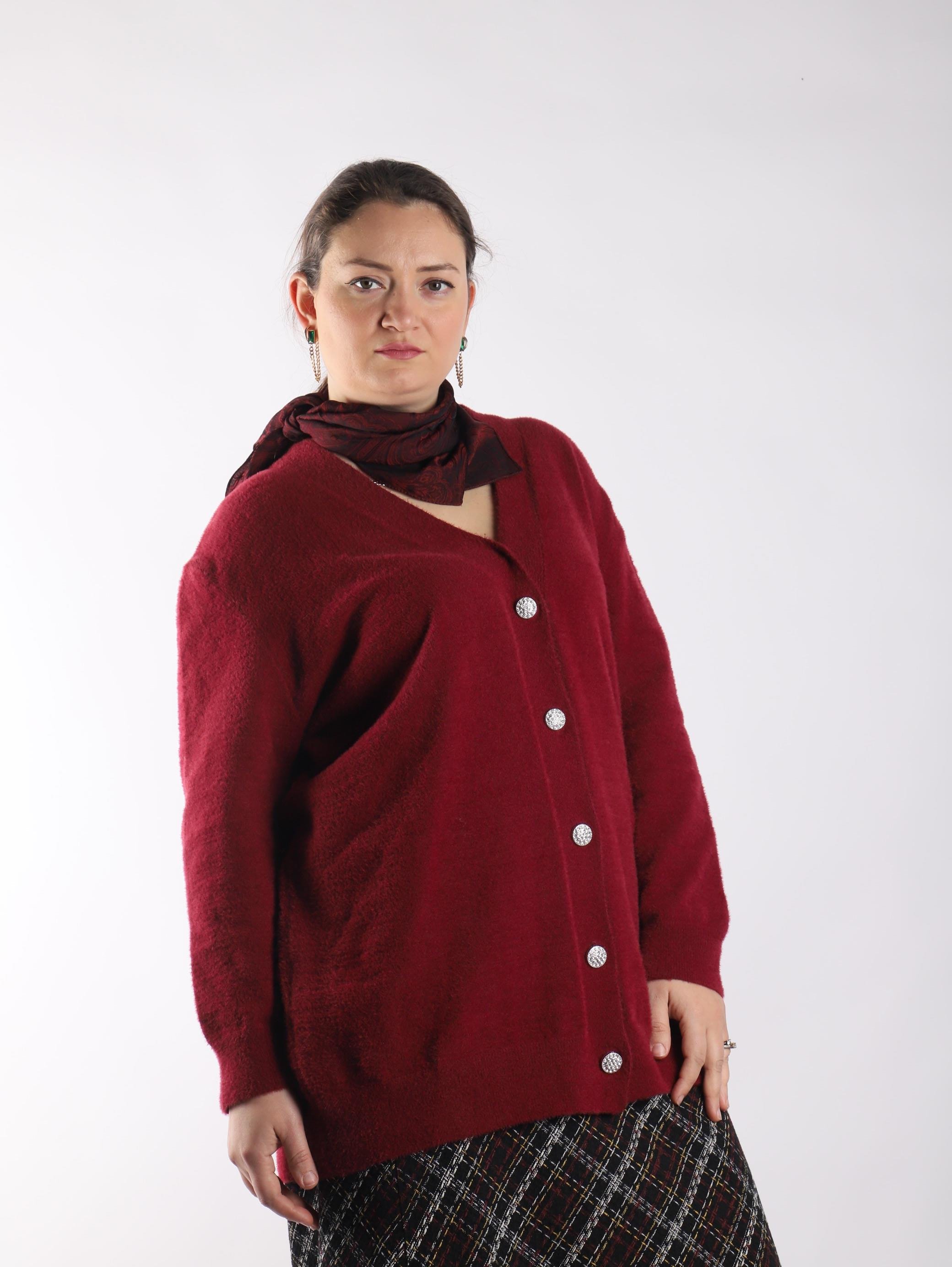Bedrinxxl, Hırka & Yelek, Angora Hırka Bordo