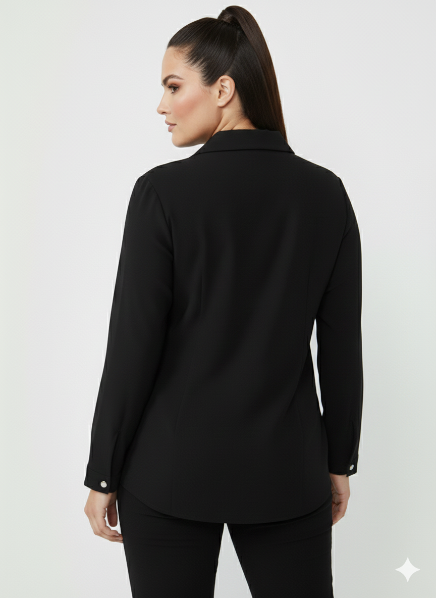 Bedrinxxl, Tunik, Yaprak Krep Tunik Siyah
