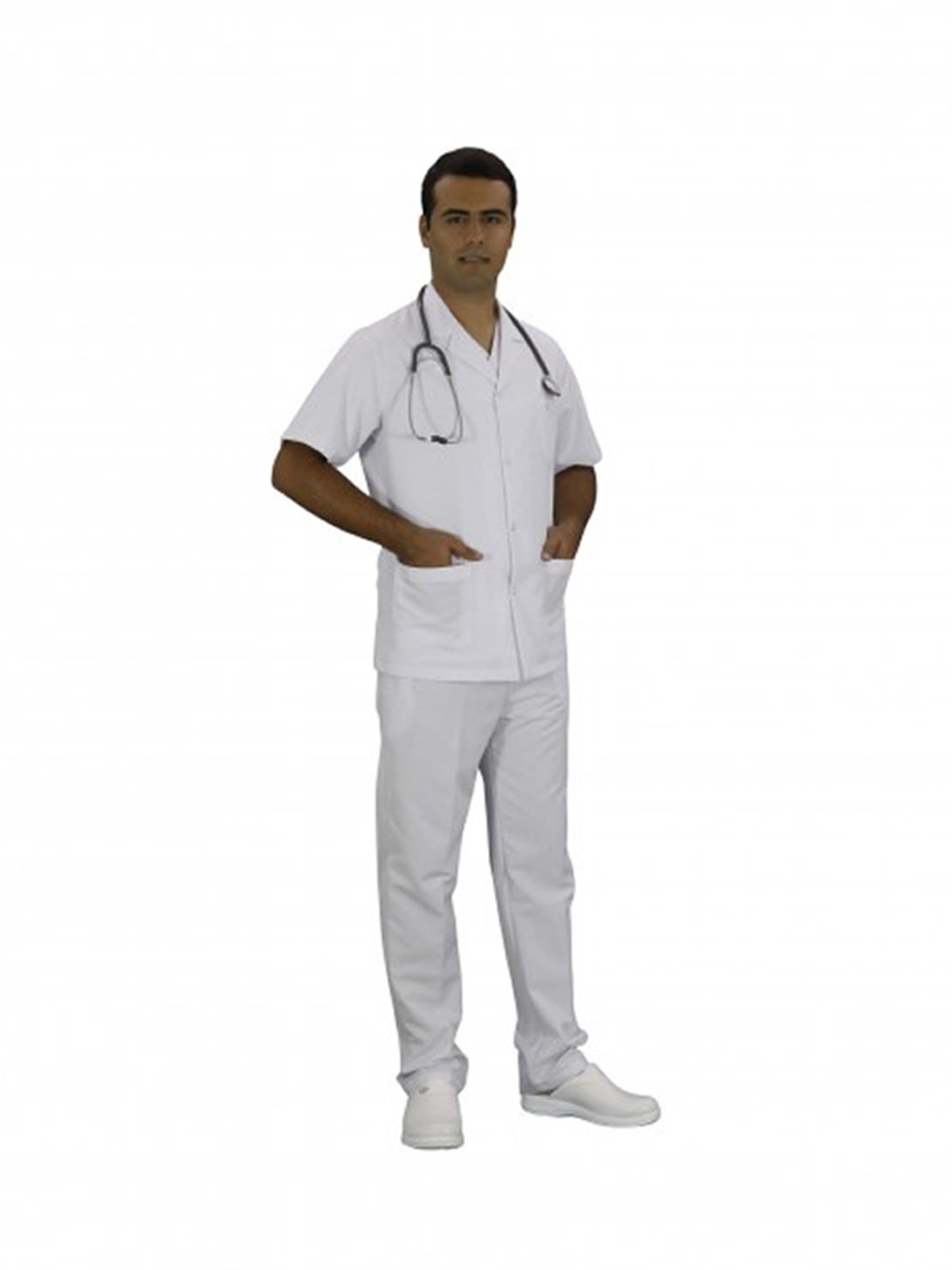 Doktor Önlüğü Klasik Yaka Kısa Kol