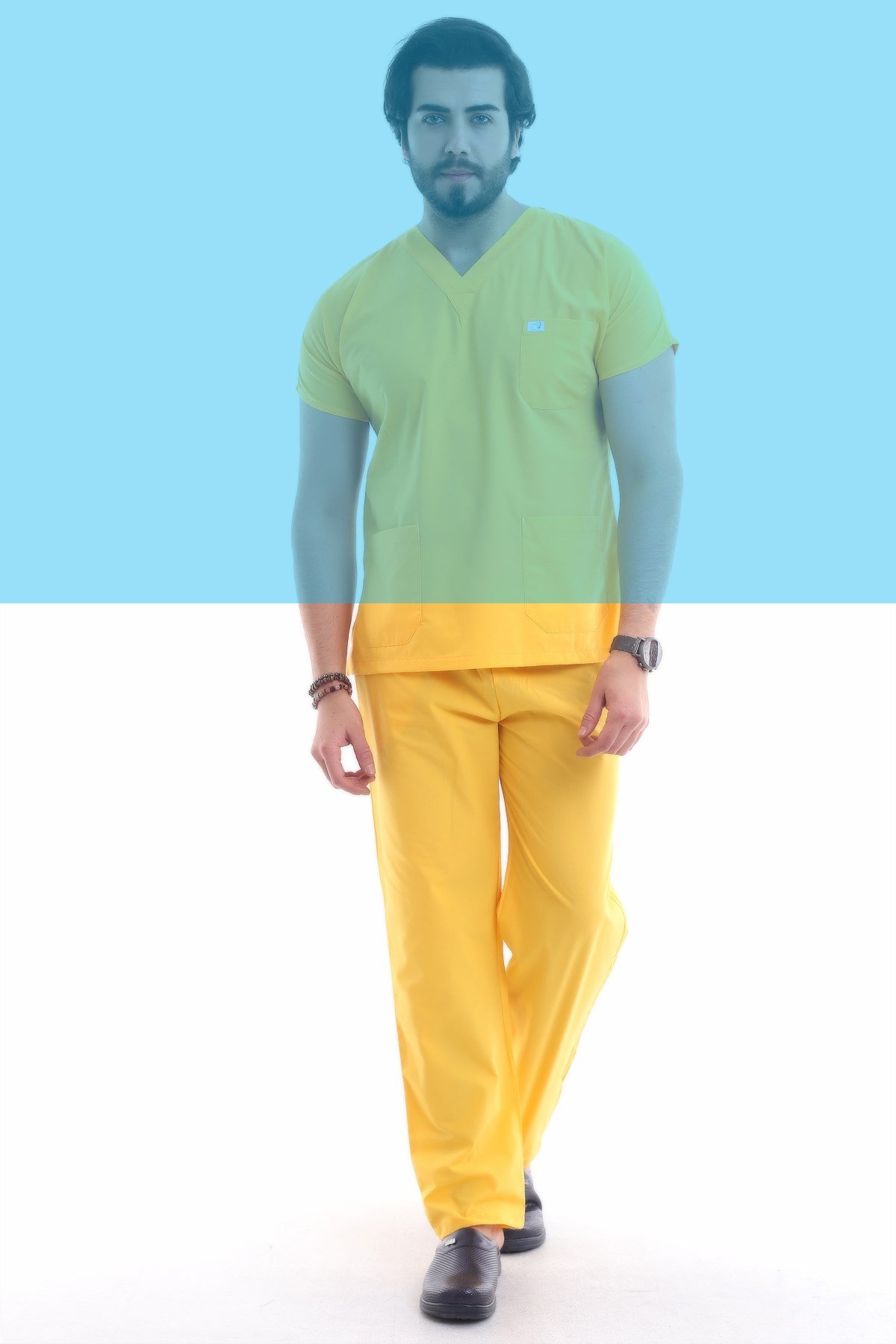 Tek Alt Erkek Pantolon Sarı