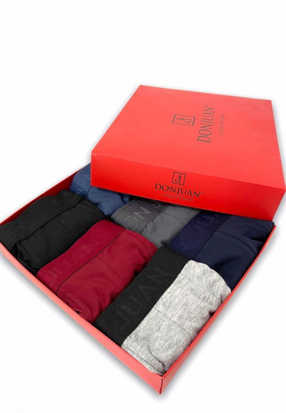 Don Juan Erkek 6'lı Koton Likralı Yan Dikişsiz Bel Yazılı Lastik Boxer