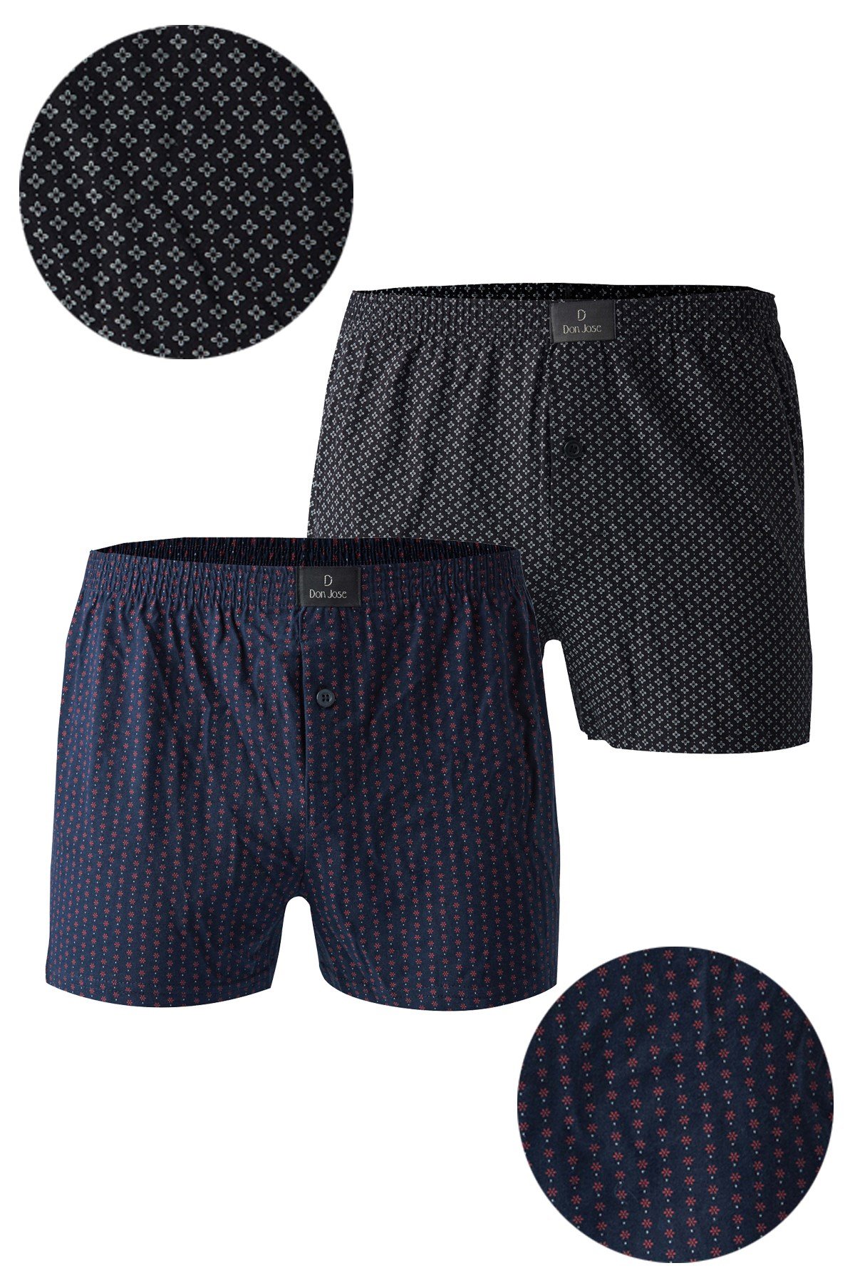 josejuan 2li Erkek Boxer Penye Baskılı %100 Pamuk DJSWUWBOX311064