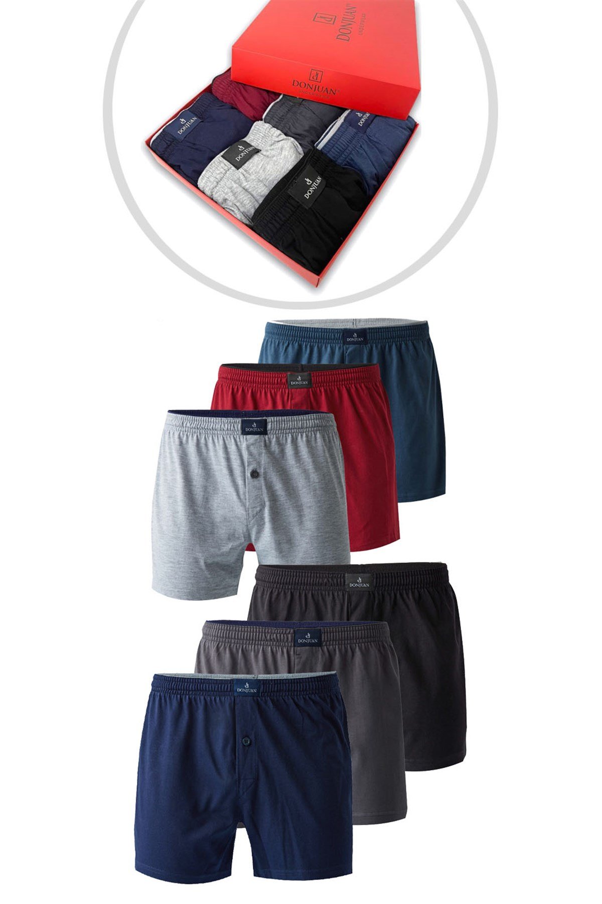 josejuan 6'lı Erkek Boxer %100 Pamuk Örme Penye MDJNWUWBOX112041A