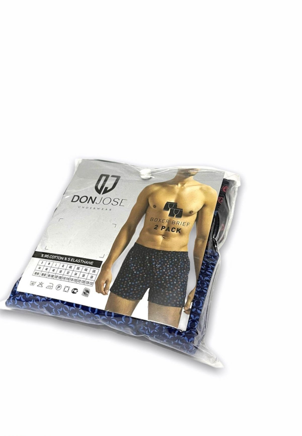JoseJuan Erkek Penye Baskılı Boxer 2li %100 Pamuk