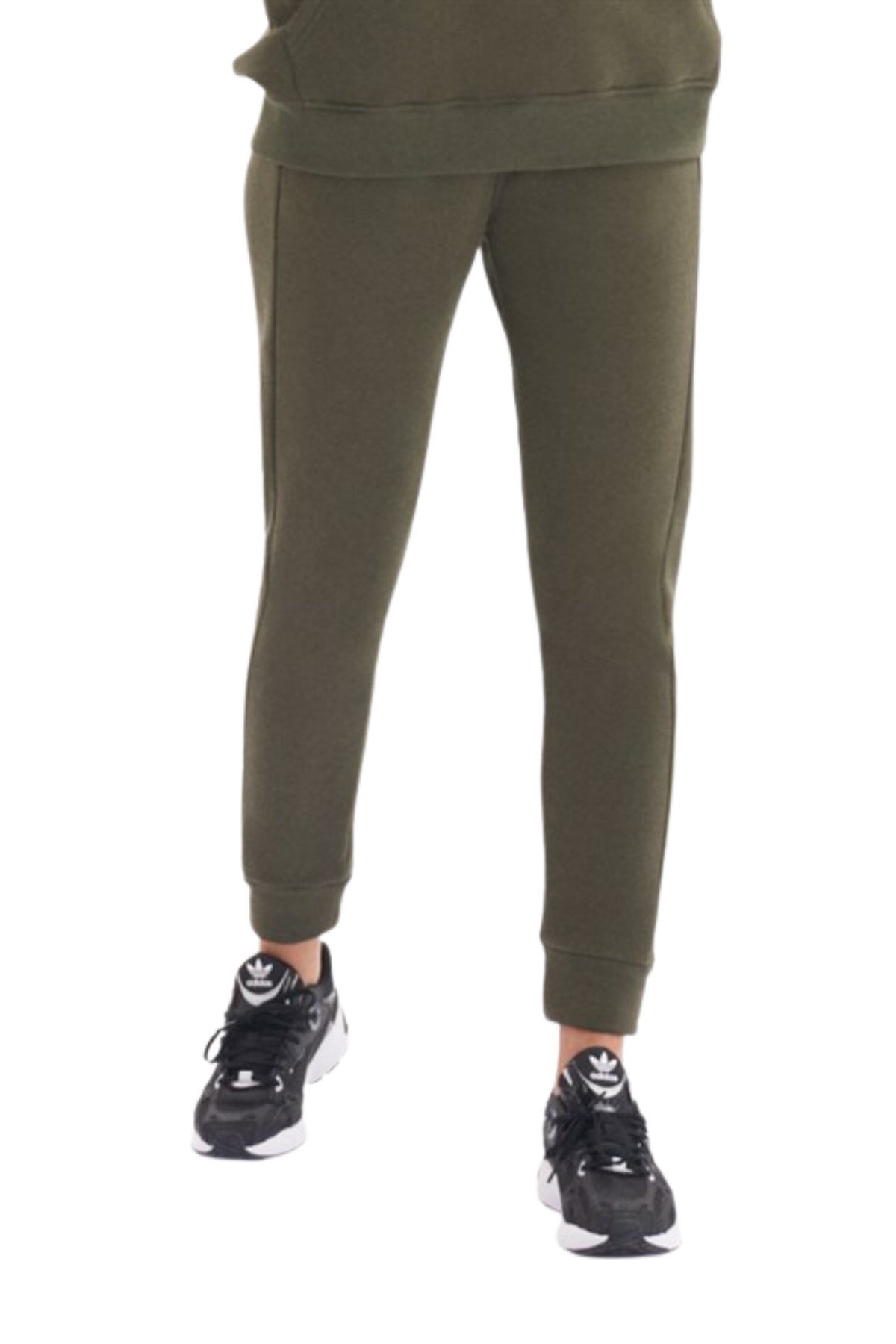 Josejuan Kadın Haki Pamuklu Şardonlu 3 Iplik Regular Fit Jogger Eşofman Altı 9107