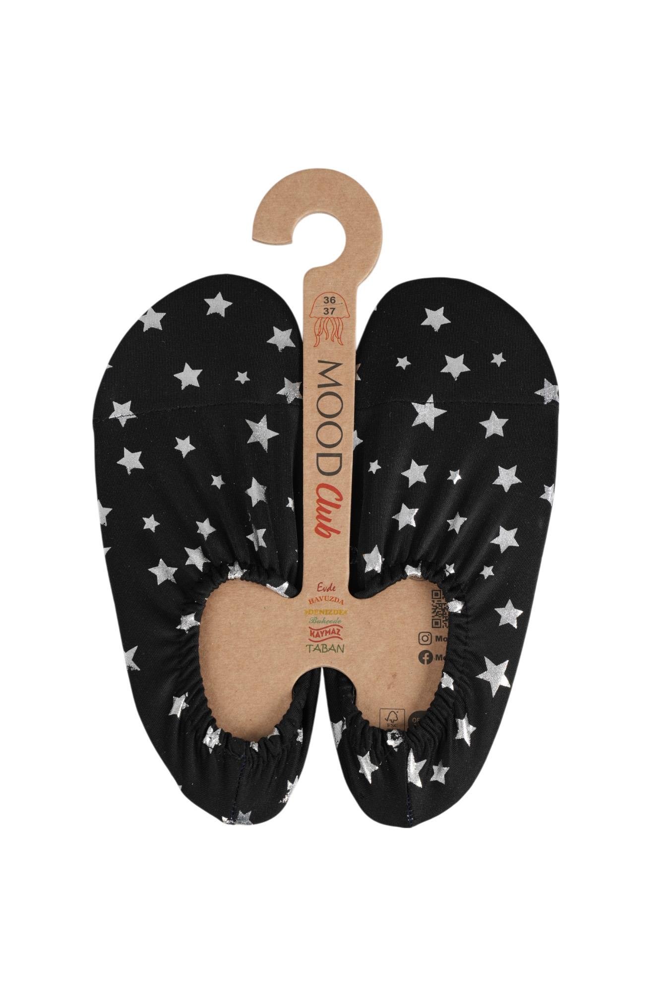 Mood Club-Black Star Deniz Ayakkabısı ve Çok Amaçlı Kaydırmaz Havuz Patiği