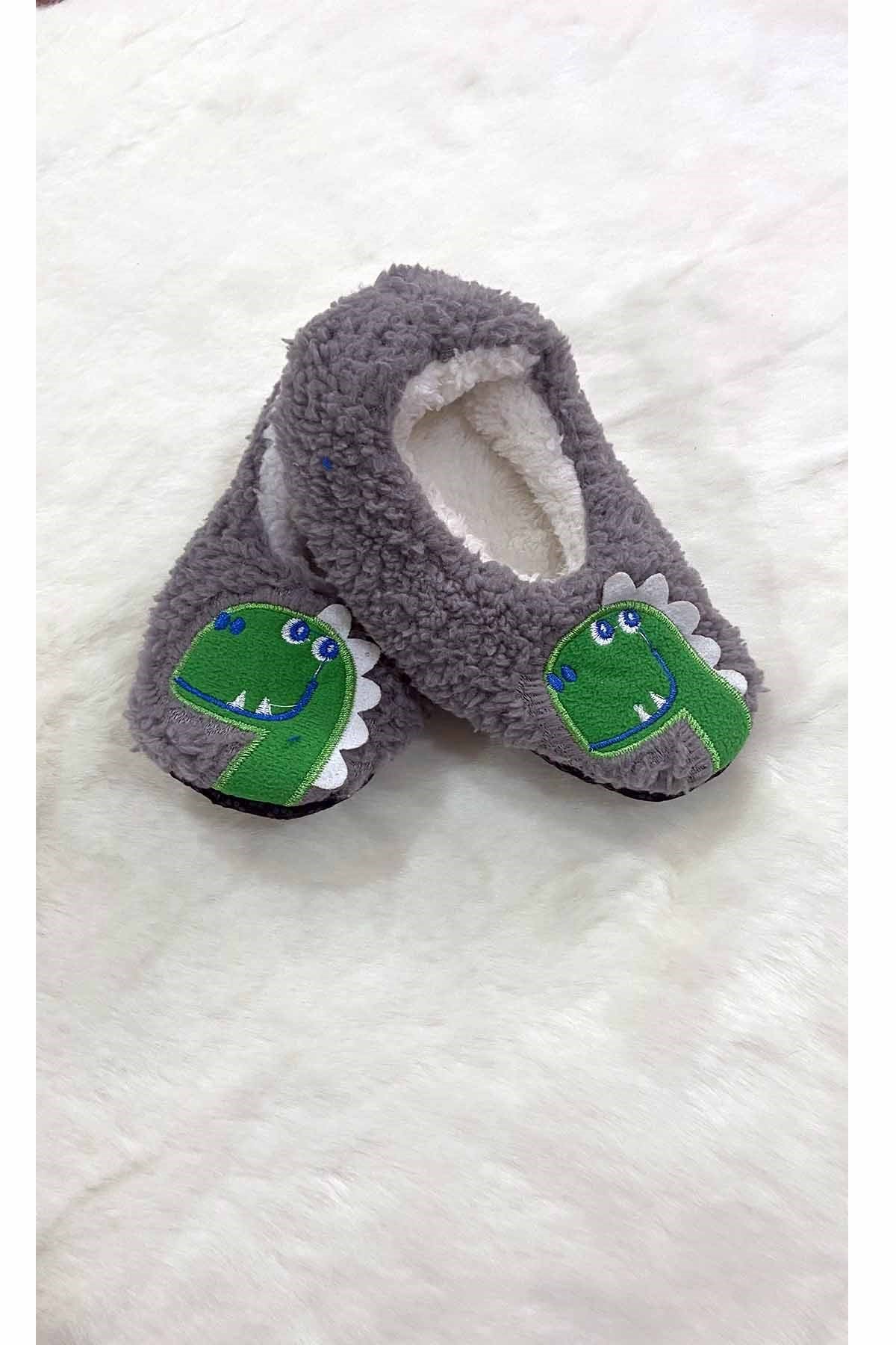 Çocuk Babet Panduf 4-5 Yaş Yeşil Dino