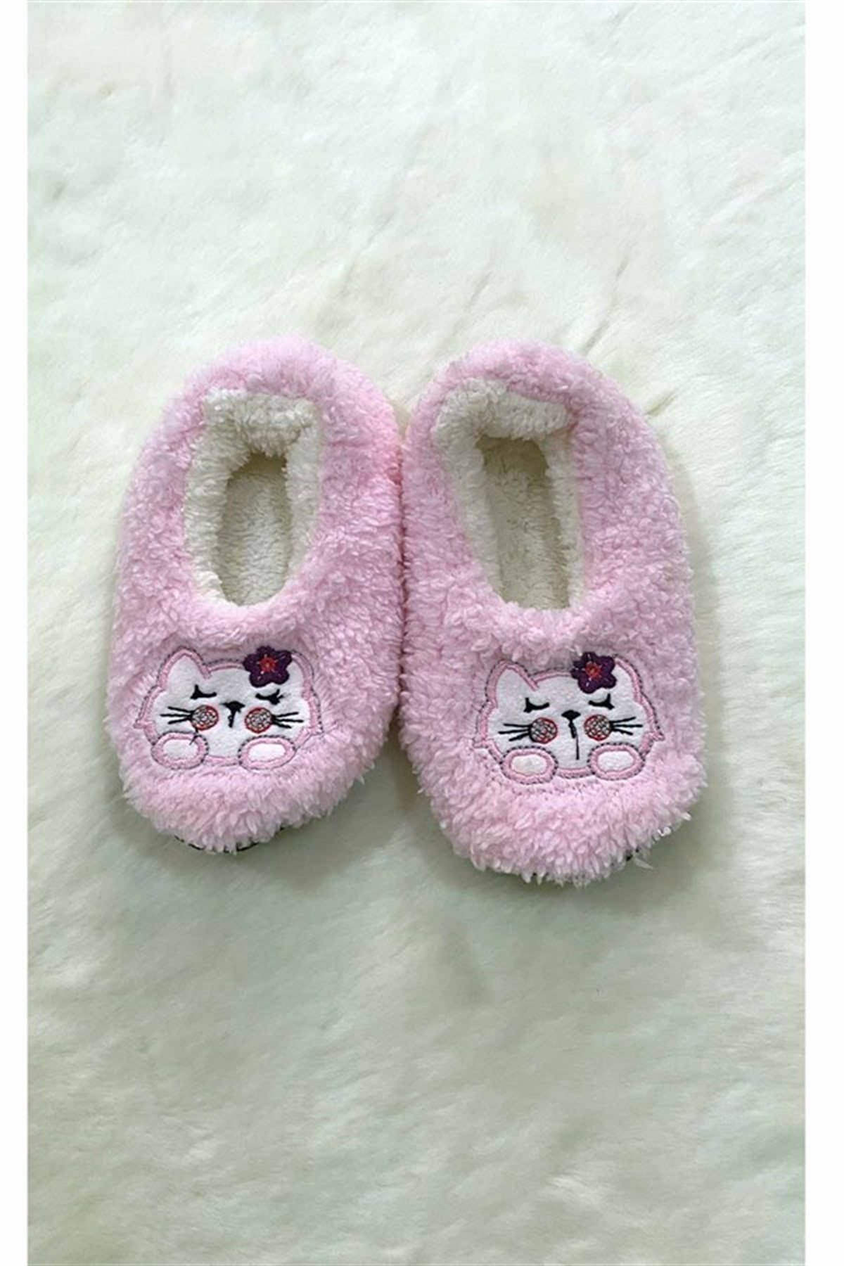 Çocuk Babet Panduf 5-6 Yaş Pembe Kedi