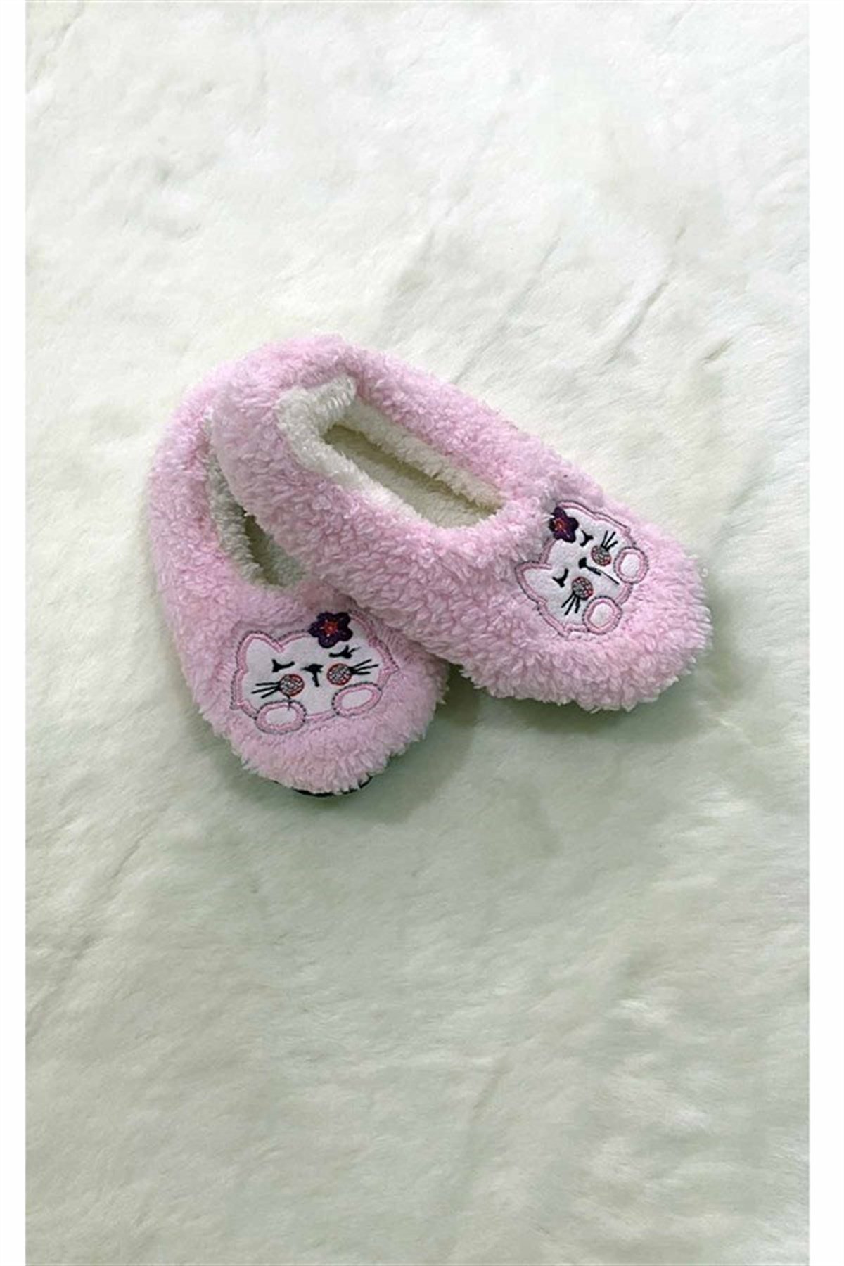 Çocuk Babet Panduf 5-6 Yaş Pembe Kedi