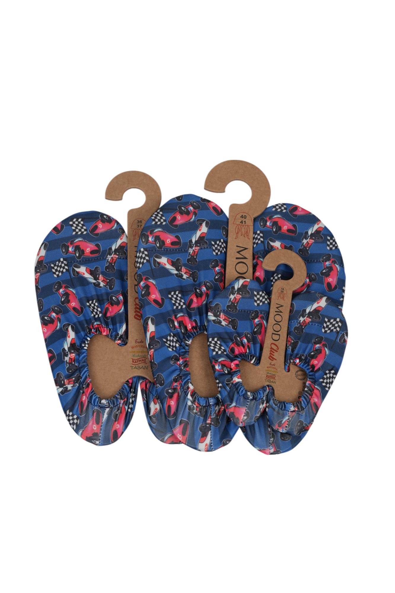 Mood Club-Kırmızı Araba Deniz Ayakkabısı ve Çok Amaçlı Kaydırmaz Havuz Patiği