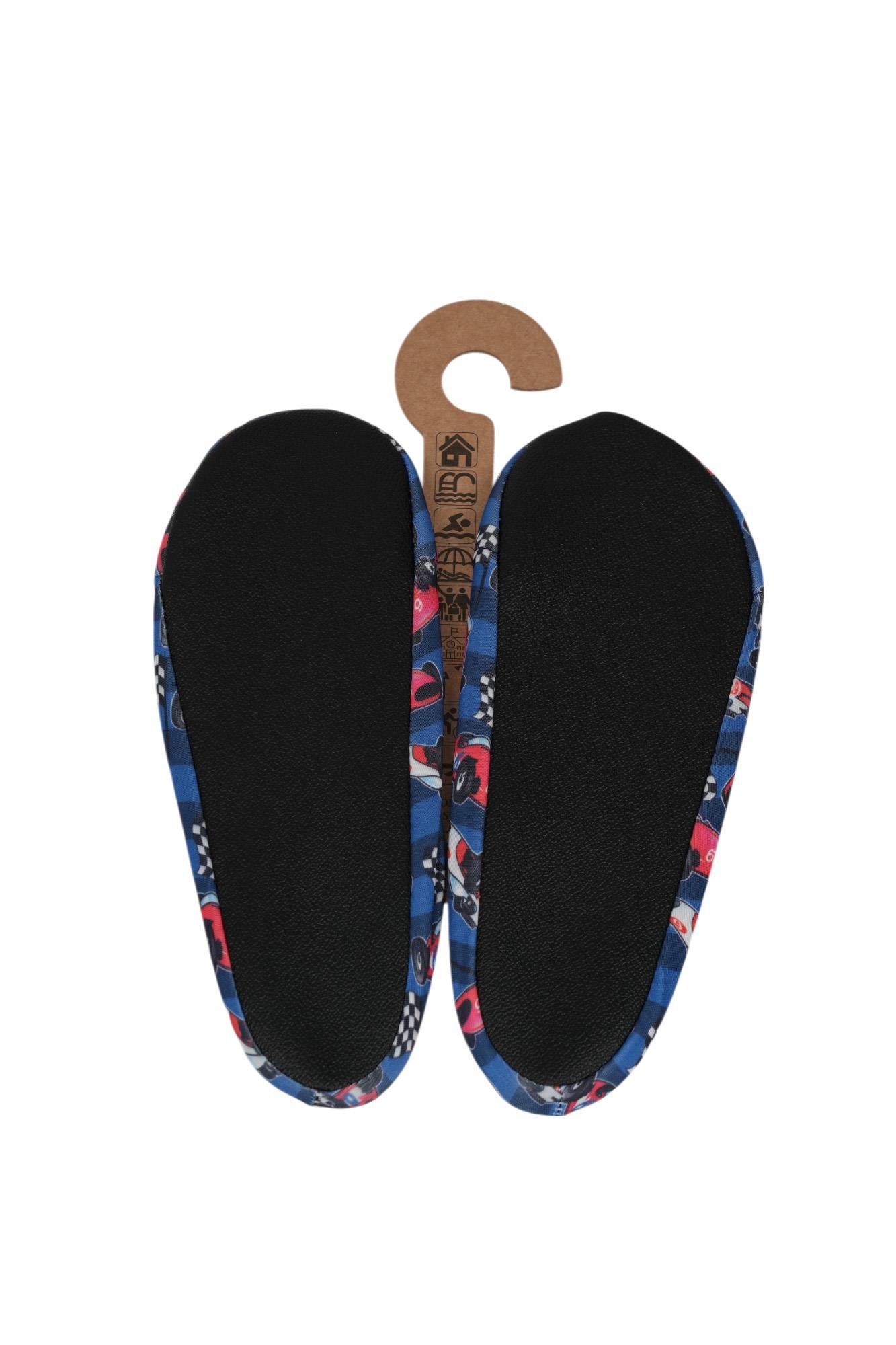 Mood Club-Kırmızı Araba Deniz Ayakkabısı ve Çok Amaçlı Kaydırmaz Havuz Patiği