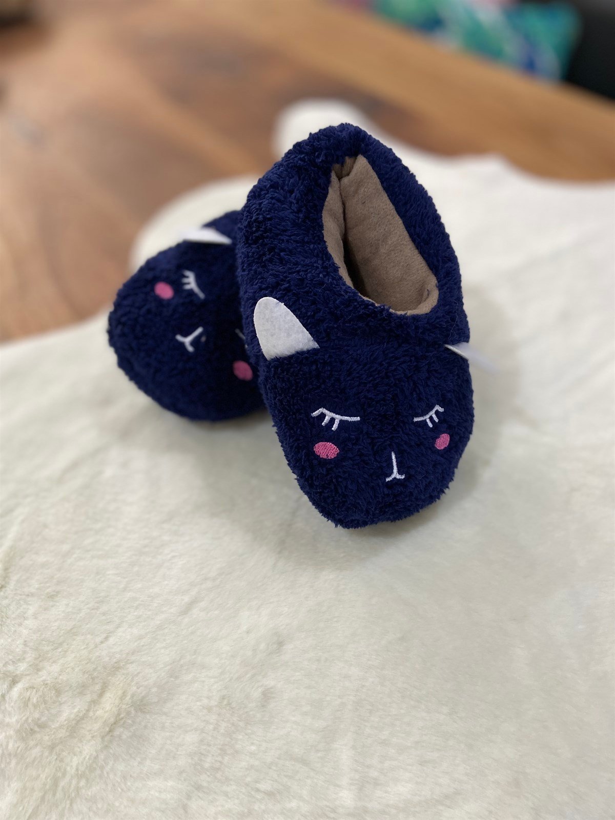 Lacivert Kedili Kadın Panduf 36-39 