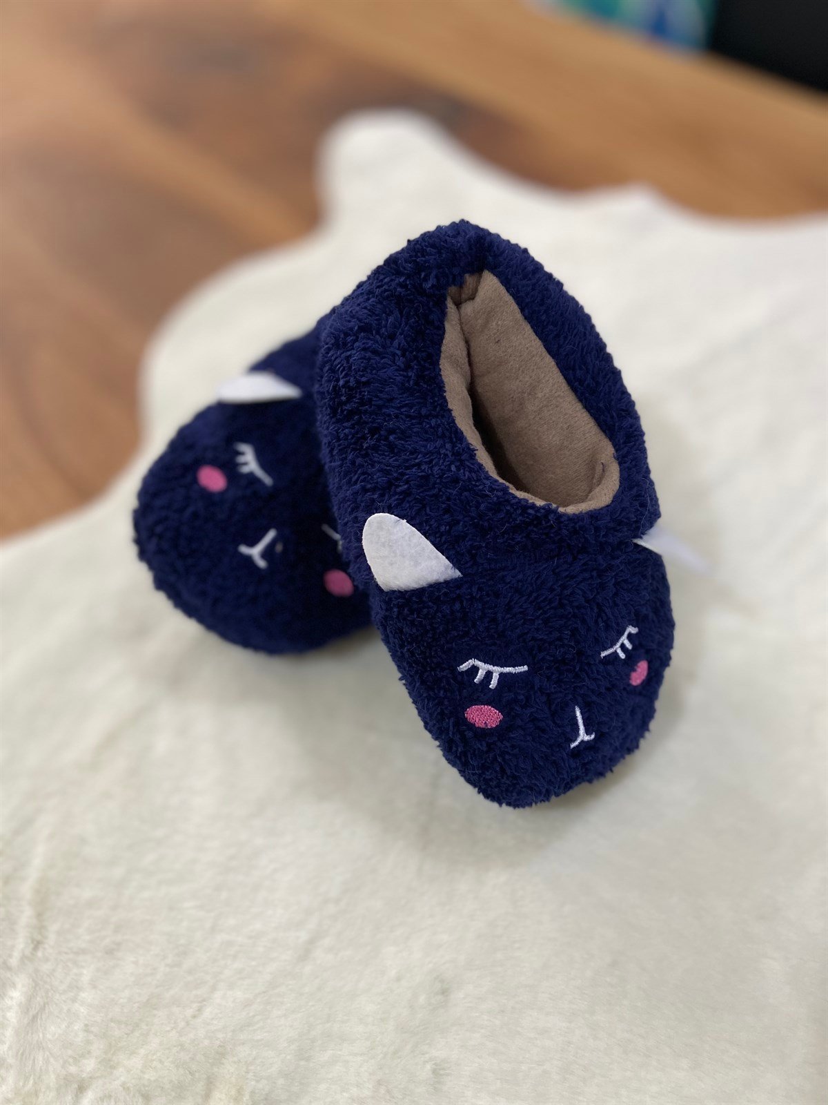 Lacivert Kedili Kadın Panduf 36-39 