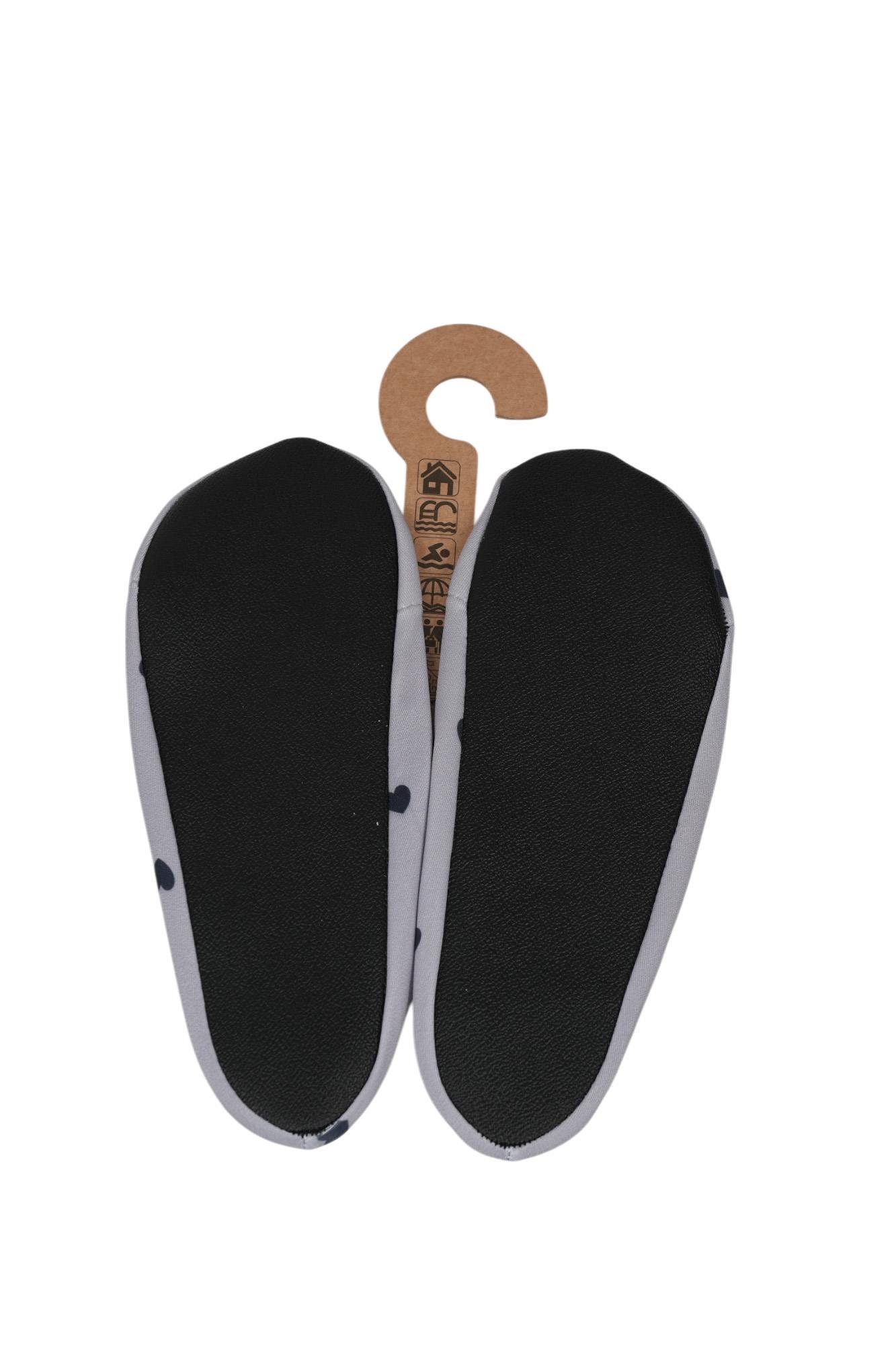 Mood Club-Siyah Kalp Deniz Ayakkabısı ve Çok Amaçlı Kaydırmaz Havuz Patiği