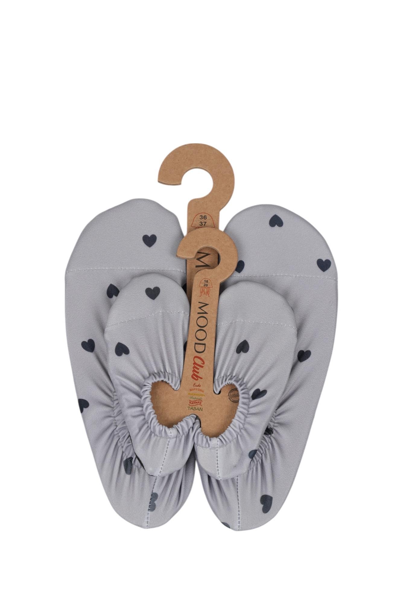 Mood Club-Siyah Kalp Deniz Ayakkabısı ve Çok Amaçlı Kaydırmaz Havuz Patiği