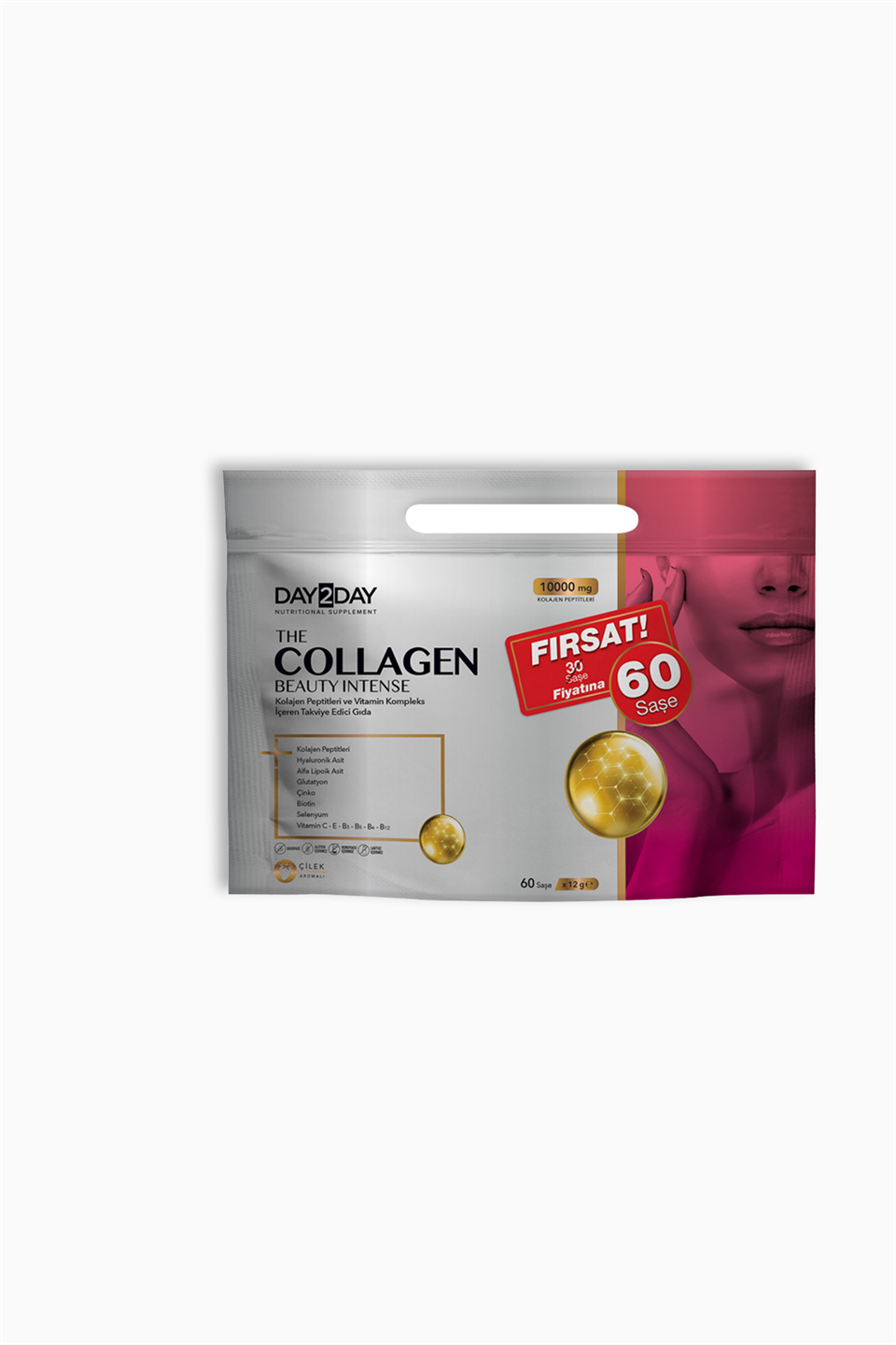Day2Day The Collagen Beauty Intense Çilek Aromalı 60 Saşe | Orzax | Day2Day The Collagen Beauty Intense Çilek Aromalı 60 Saşe
