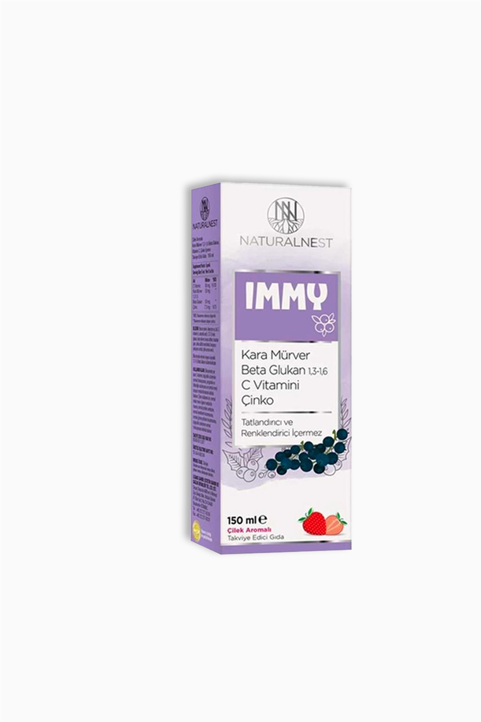 Natural Nest Immy Çilek Aromalı Şurup 150 ml | Natural Nest | Natural Nest Immy Çilek Aromalı Şurup 150 ml