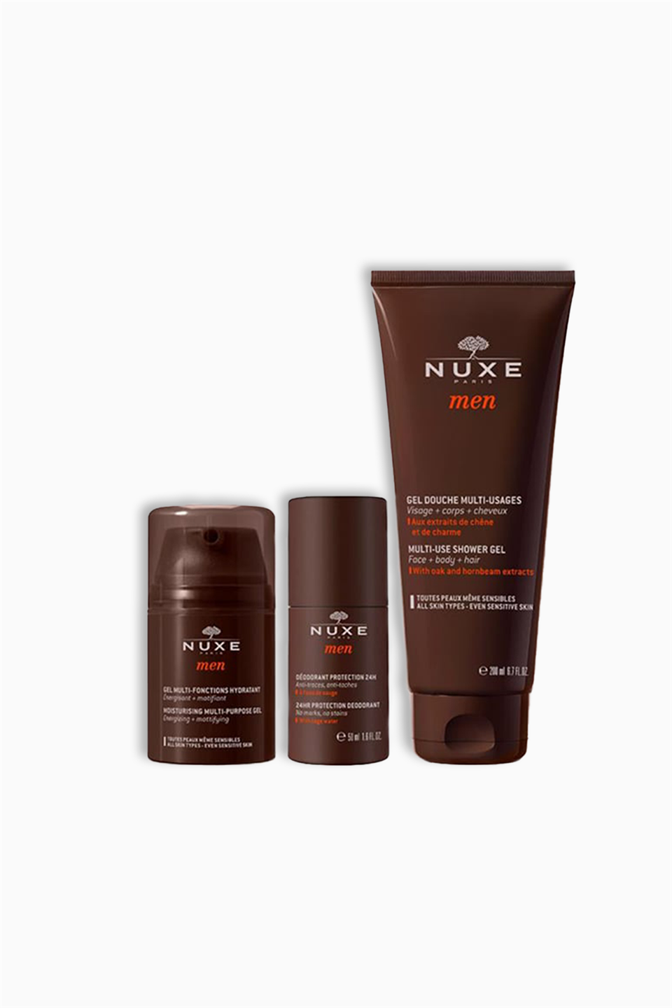 Nuxe Erkek Gift Set - Nemlendirici Jel 50 Ml + Roll-On Deodorant 50 Ml + Duş Jeli 200 Ml | Nuxe | Nuxe Erkek Gift Set - Nemlendirici Jel 50 Ml + Roll-On Deodorant 50 Ml + Duş Jeli 200 Ml