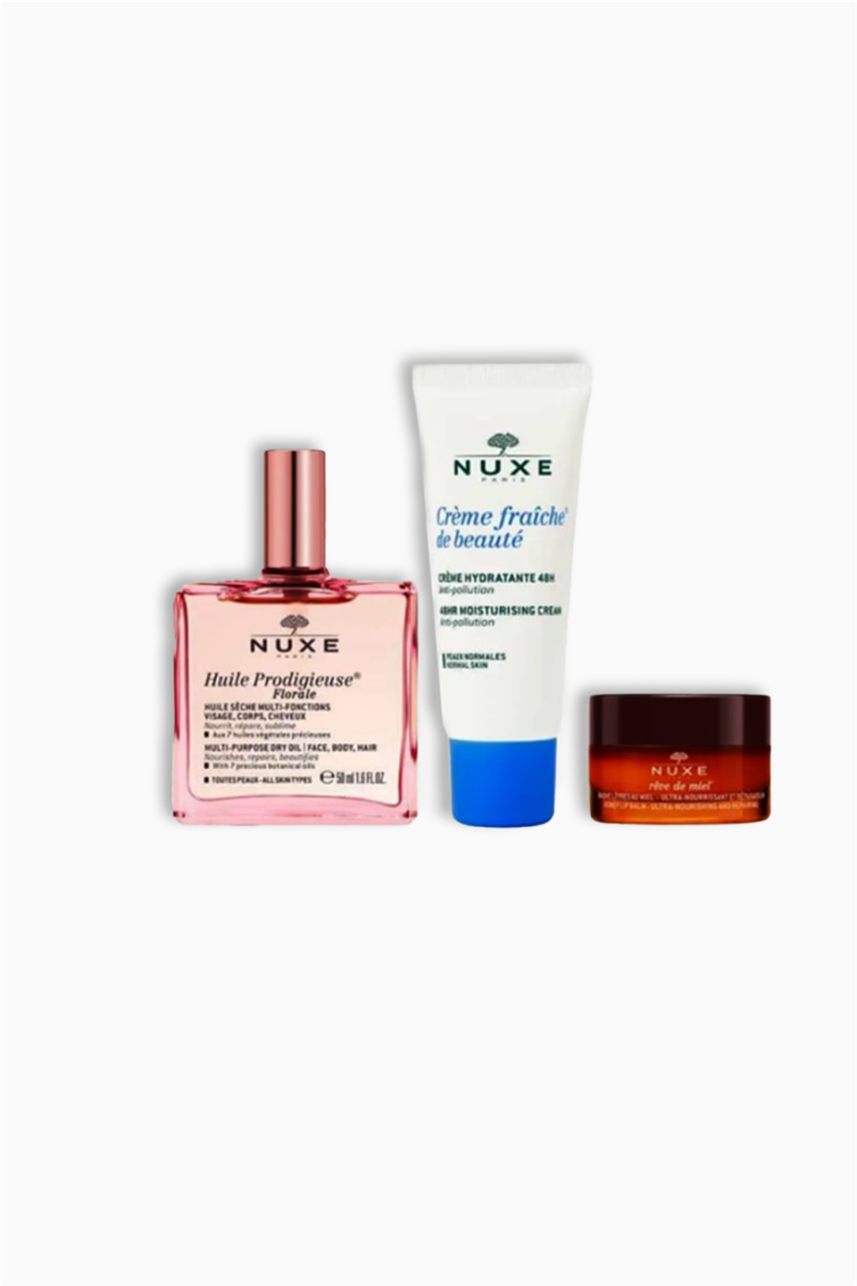 Nuxe Floral Gift Set - Çok Amaçlı Kuru Yağ 50 Ml + Nemlendirici Krem 30 Ml + Lip Balm 15 Gr | Nuxe | Nuxe Floral Gift Set - Çok Amaçlı Kuru Yağ 50 Ml + Nemlendirici Krem 30 Ml + Lip Balm 15 Gr