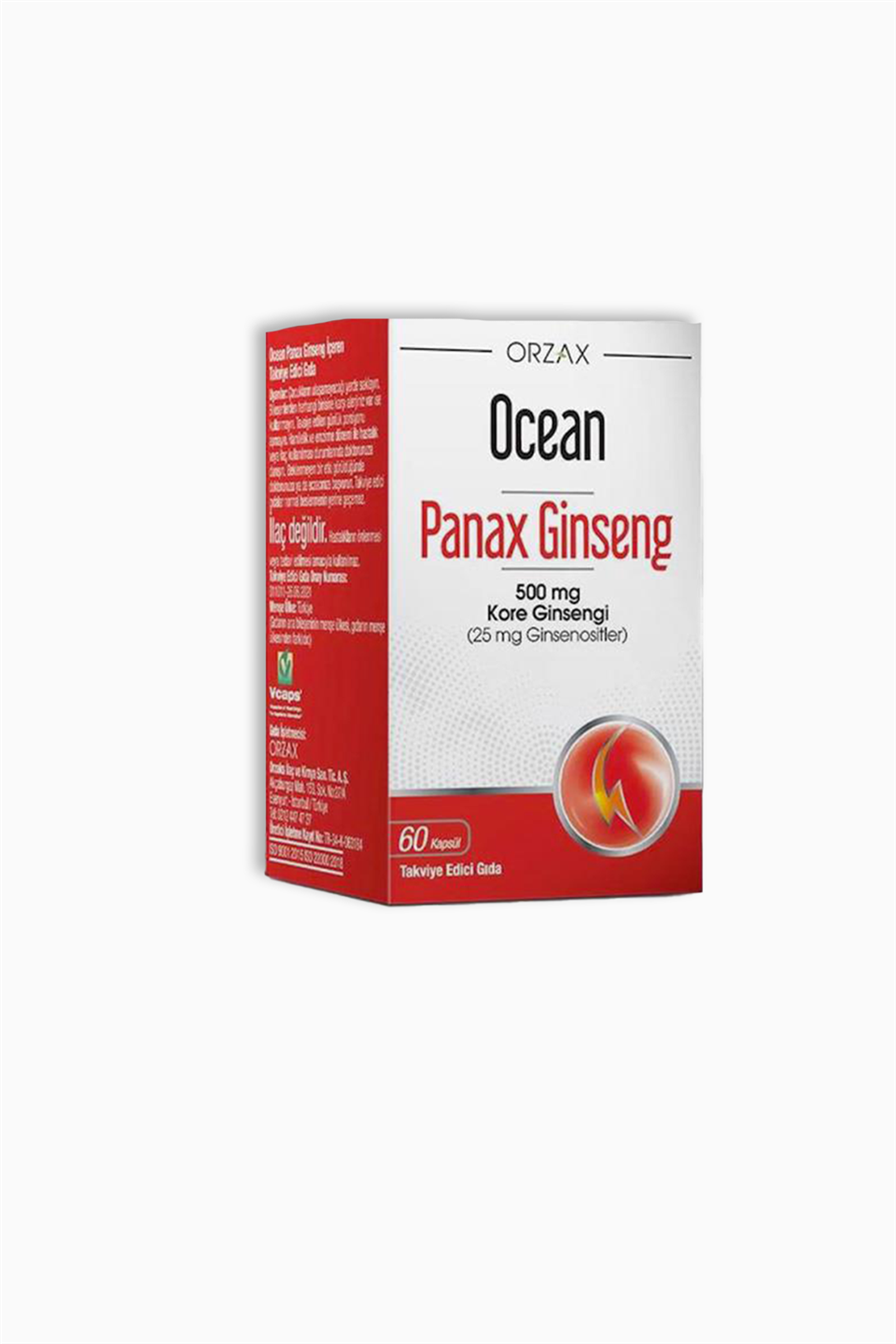 Ocean Panax Ginseng 500 mg 60 Kapsül | Orzax | Ocean Panax Ginseng 500 mg 60 Kapsül