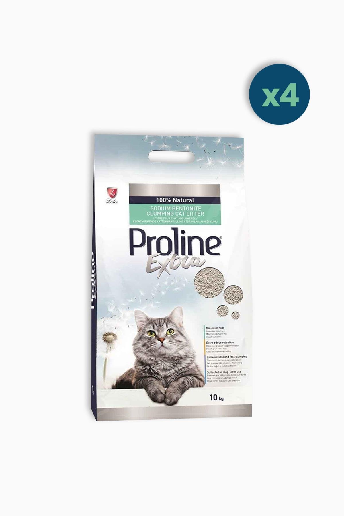 Proline Extra Bentonit Kedi Kumu 10 Kg 4 Adet | Proline | Proline Extra Bentonit Kedi Kumu 10 Kg 4 Adet