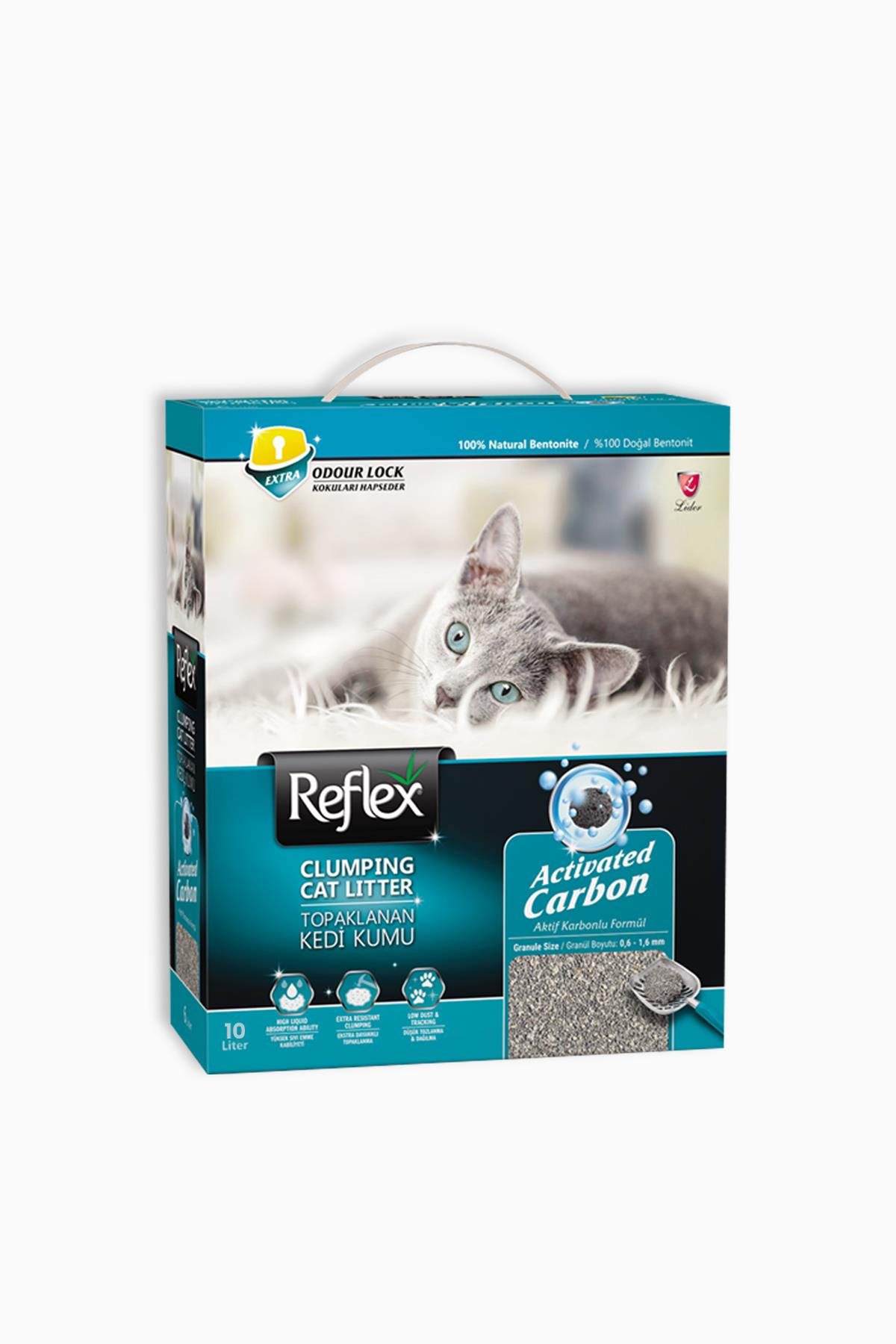 Reflex Box 10 Lt Active Carbon Gri Kedi Kumu | Reflex | Reflex Box 10 Lt Active Carbon Gri Kedi Kumu