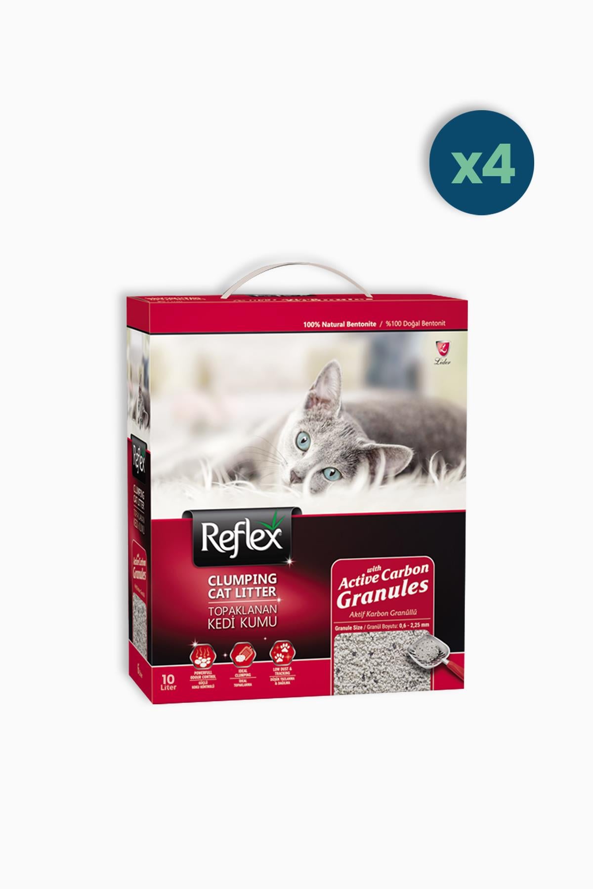 Reflex Box 10 Lt Granül Active Carbon Kedi Kumu 4 Adet | Reflex | Reflex Box 10 Lt Granül Active Carbon Kedi Kumu 4 Adet