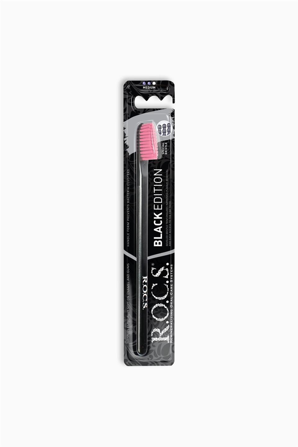 Rocs Diş Fırçası Black Edition-Pembe | Rocs | Rocs Diş Fırçası Black Edition-Pembe