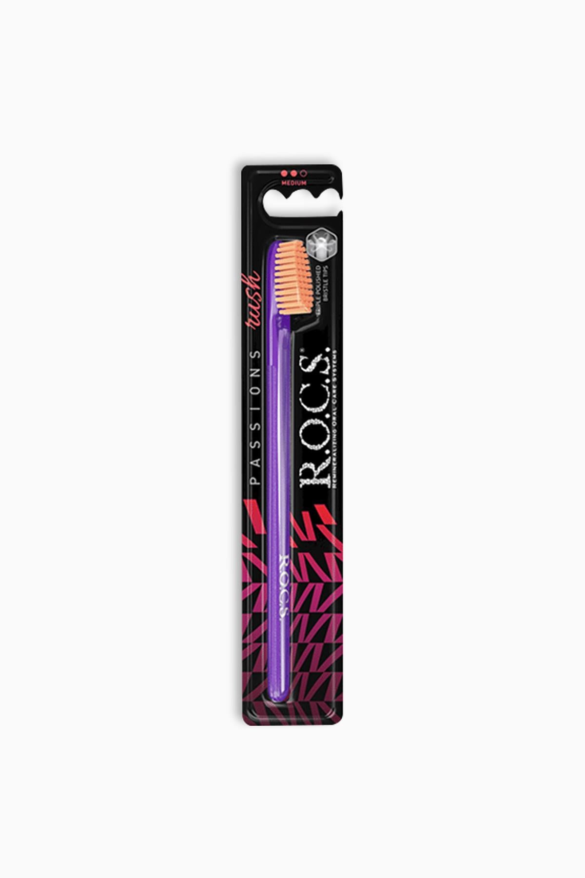Rocs Passions Rush Diş Fırçası Medium-Mor | Rocs | Rocs Passions Rush Diş Fırçası Medium-Mor