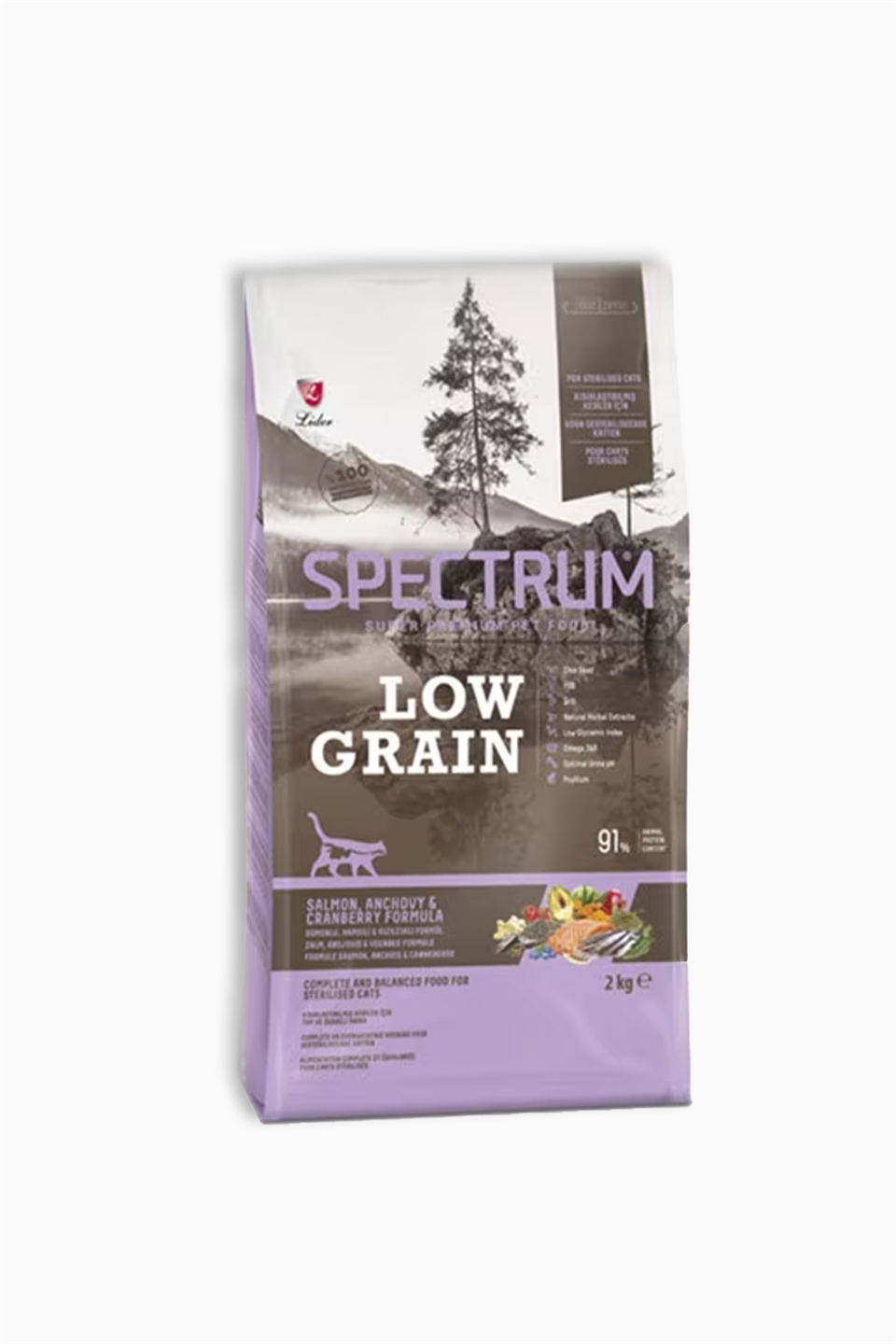 Spectrum Low Grain Kısırlaştırılmış Yetişkin Kedi Maması Somonlu&Hamsili&Kızılcıklı 2 Kg | Spectrum | Spectrum Low Grain Kısırlaştırılmış Yetişkin Kedi Maması Somonlu&Hamsili&Kızılcıklı 2 Kg