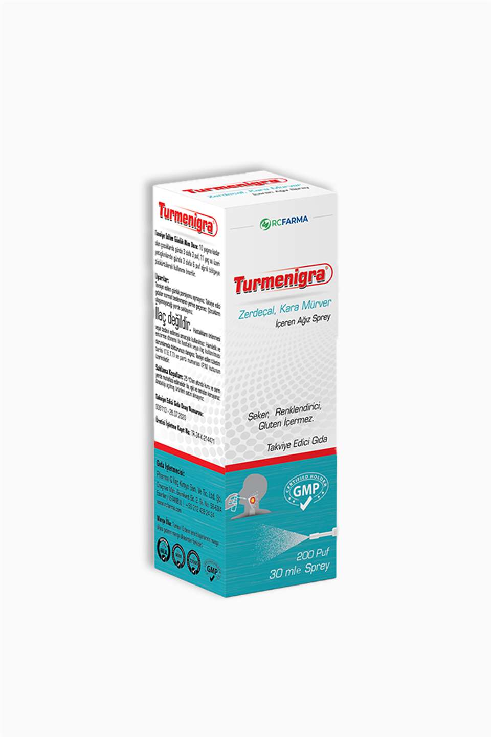 Turmenigra Turmeric Sambucus Nigra Mouth Spray 200 Puf 30 ml | RC FARMA | Turmenigra Turmeric Sambucus Nigra Mouth Spray 200 Puf 30 ml